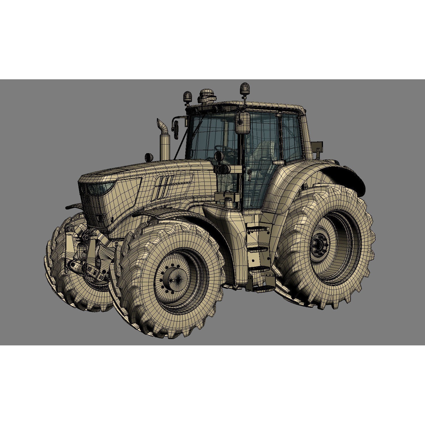 John Deere 6195M Utility Tractor with Loader - High-Poly 3D Model - View 36