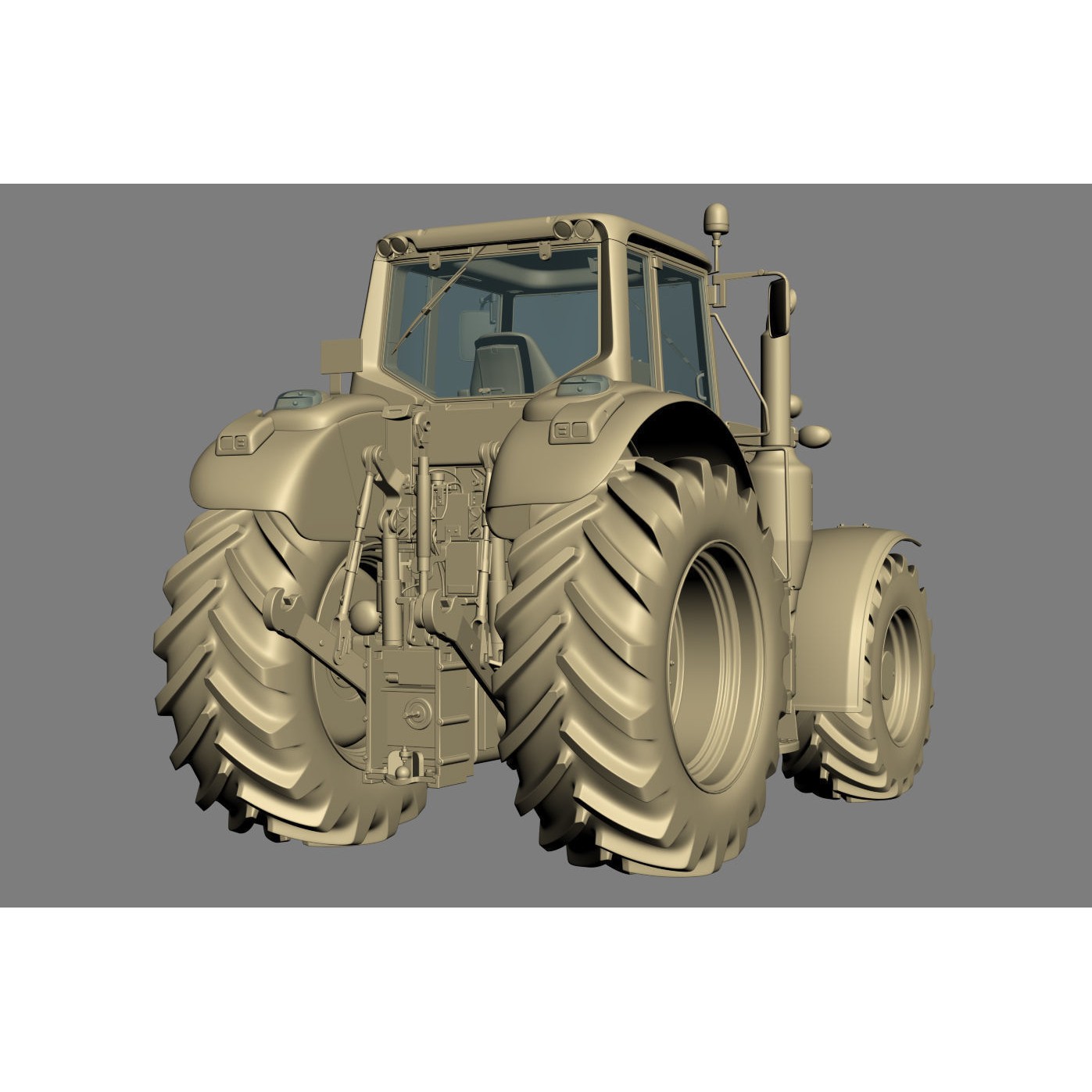 John Deere 6195M Utility Tractor with Loader - High-Poly 3D Model - View 37