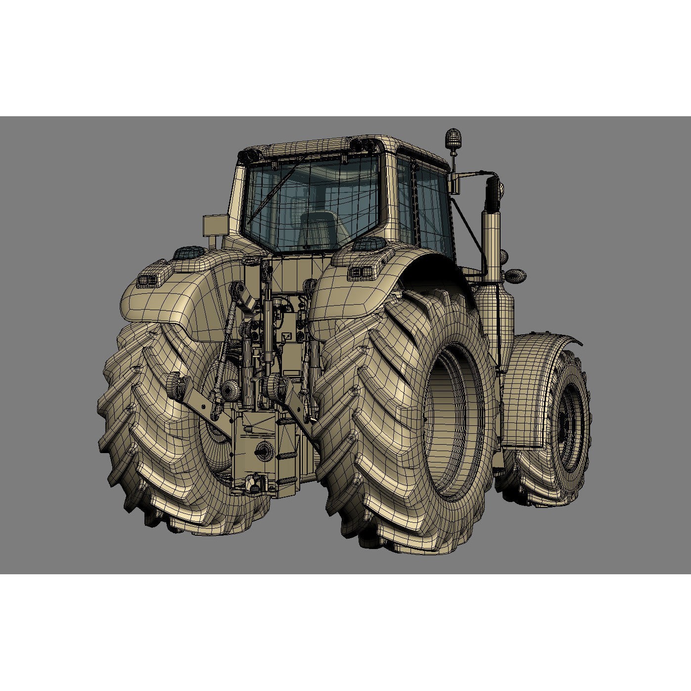 John Deere 6195M Utility Tractor with Loader - High-Poly 3D Model - View 38