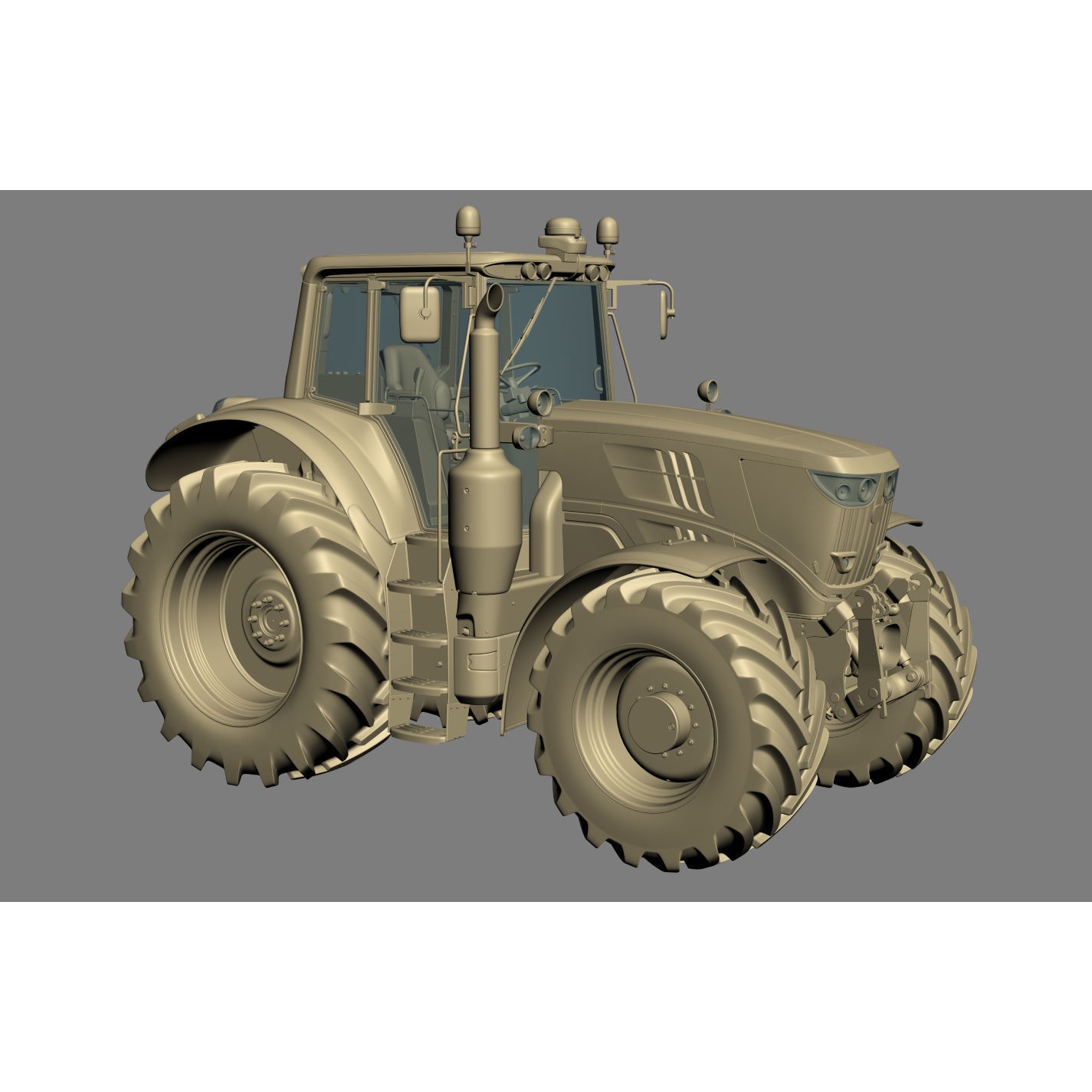 John Deere 6195M Utility Tractor with Loader - High-Poly 3D Model - View 39