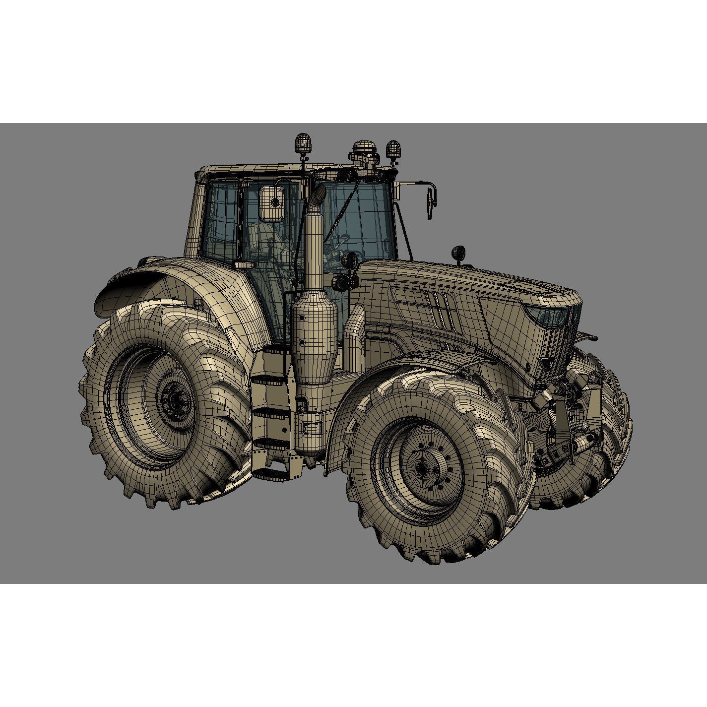 John Deere 6195M Utility Tractor with Loader - High-Poly 3D Model - View 40