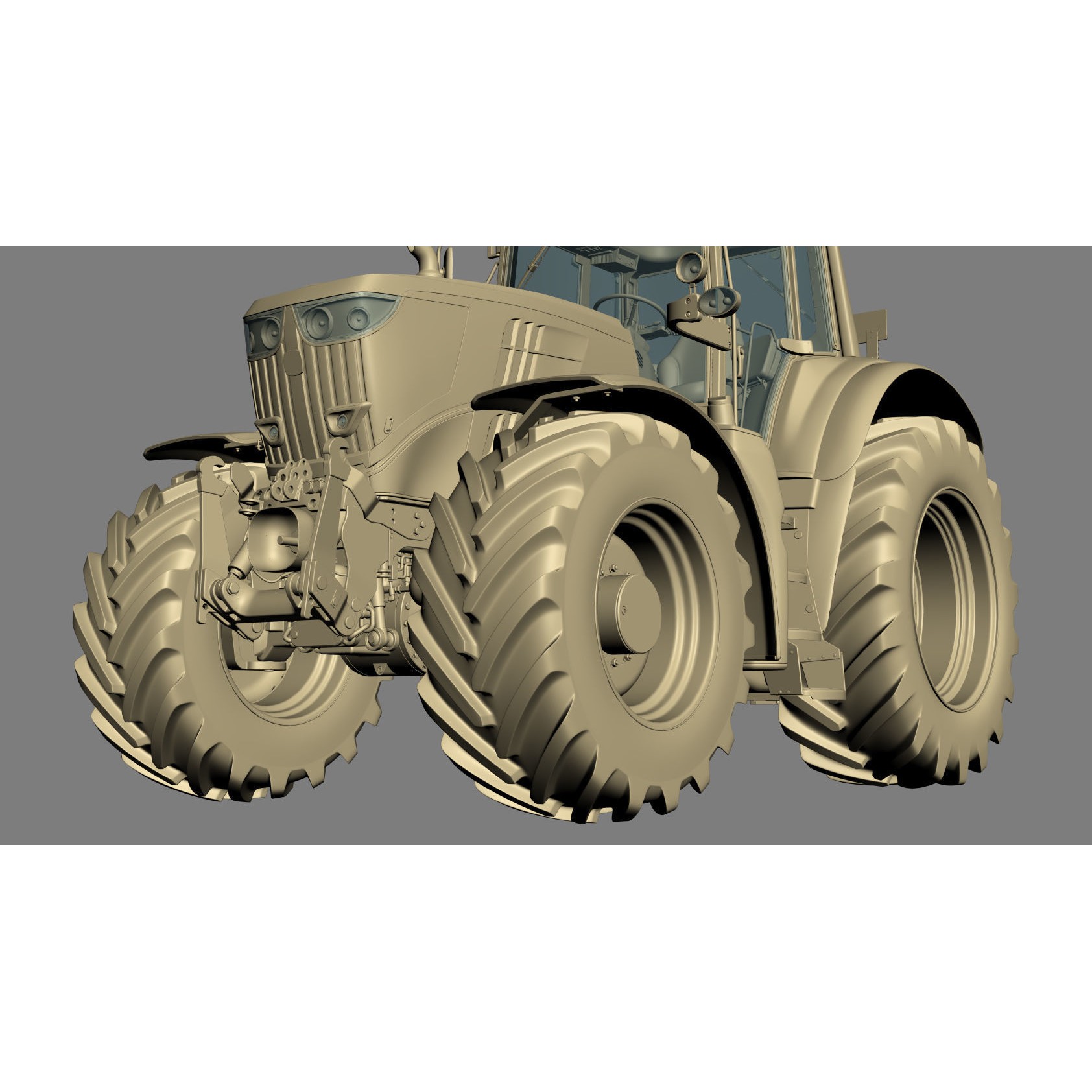 John Deere 6195M Utility Tractor with Loader - High-Poly 3D Model - View 41