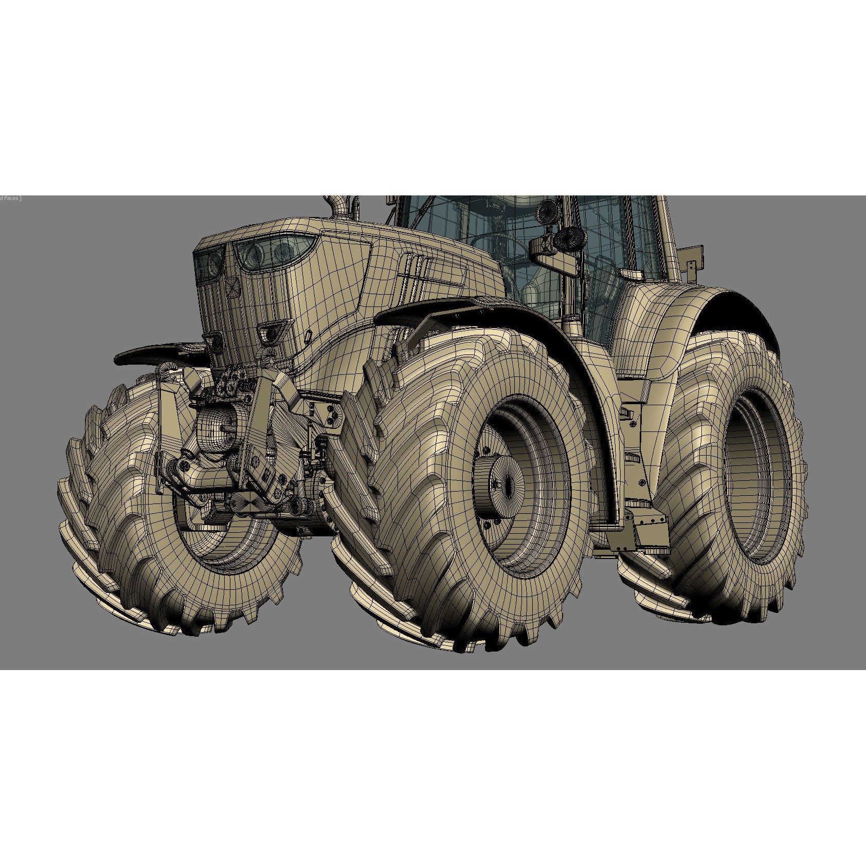 John Deere 6195M Utility Tractor with Loader - High-Poly 3D Model - View 42