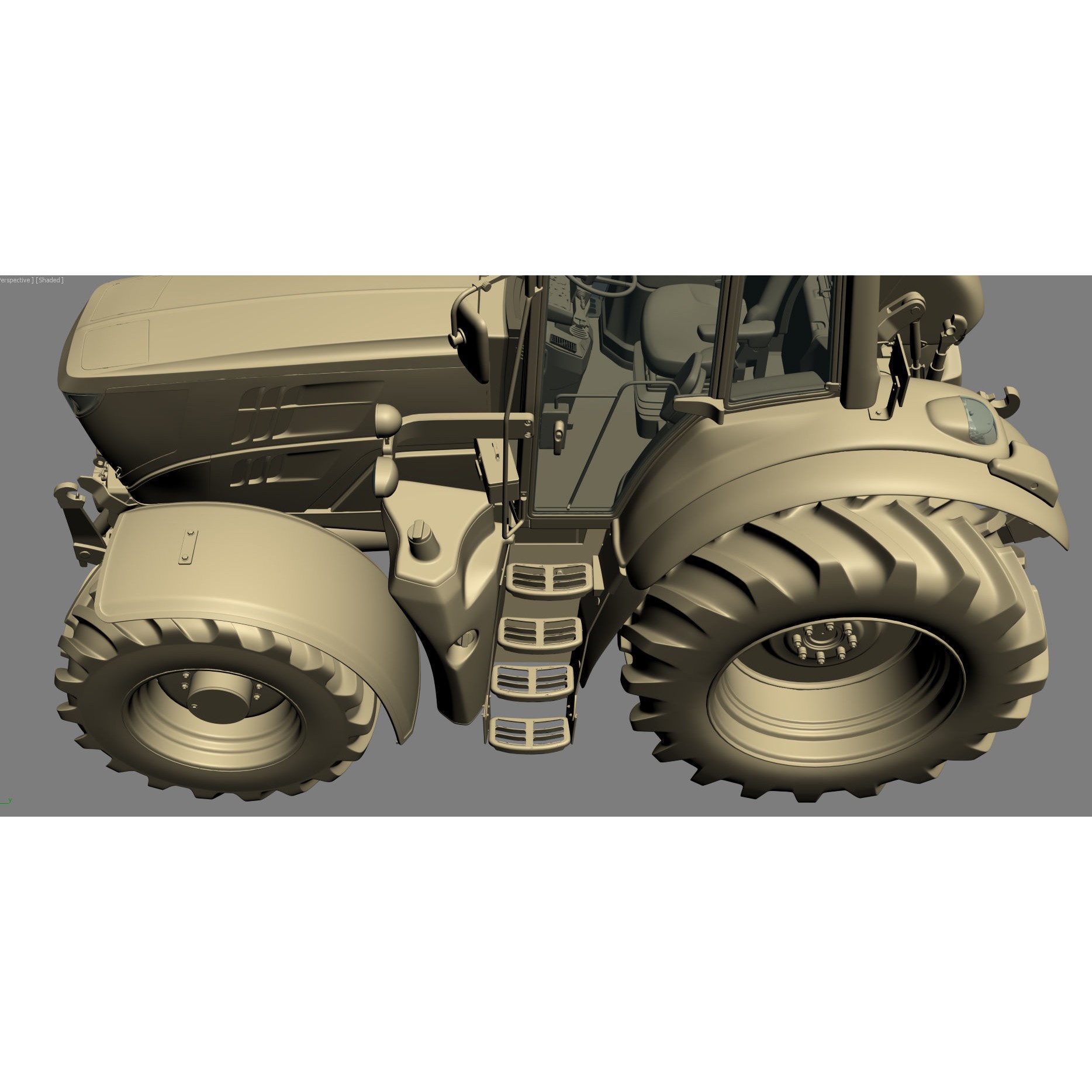 John Deere 6195M Utility Tractor with Loader - High-Poly 3D Model - View 43