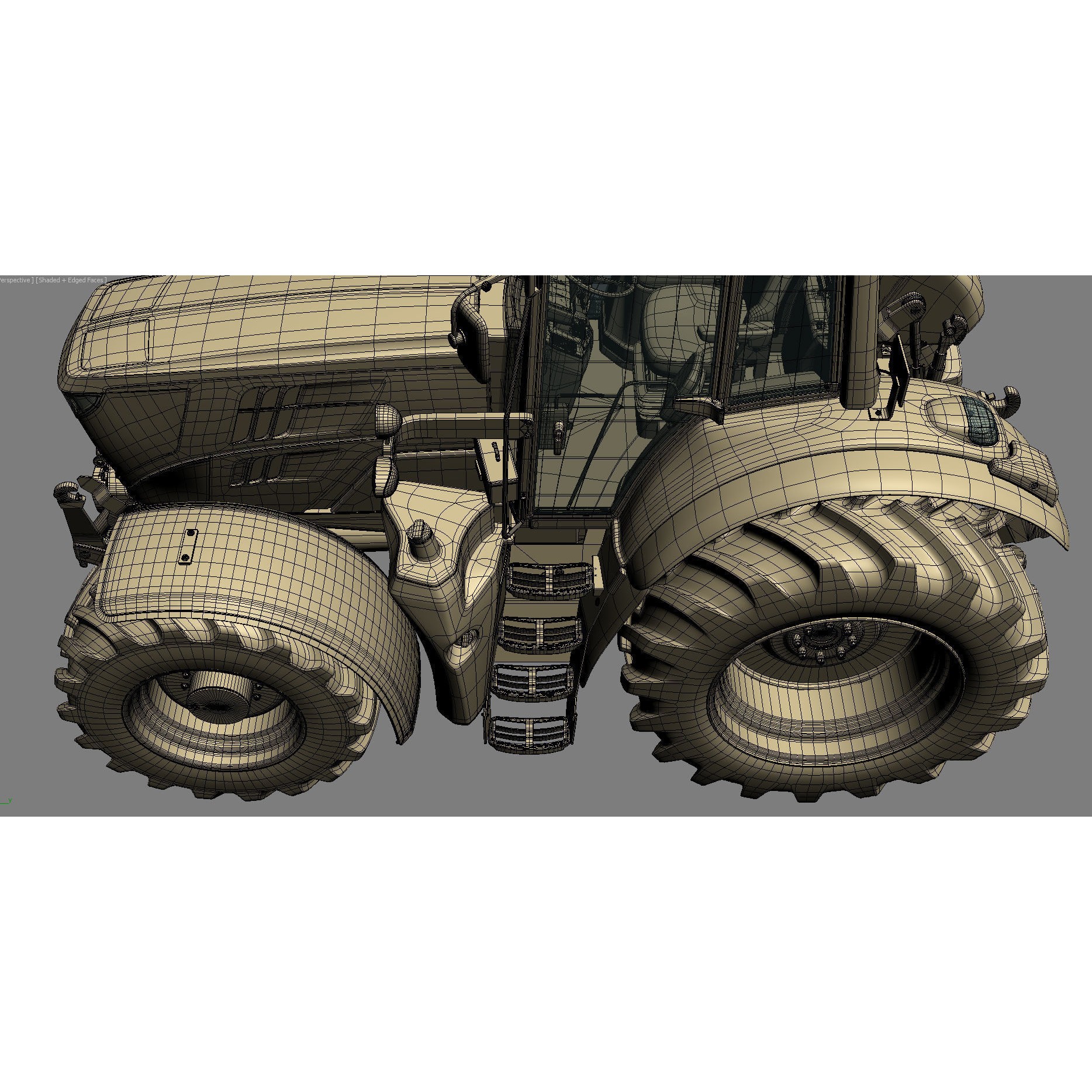 John Deere 6195M Utility Tractor with Loader - High-Poly 3D Model - View 44