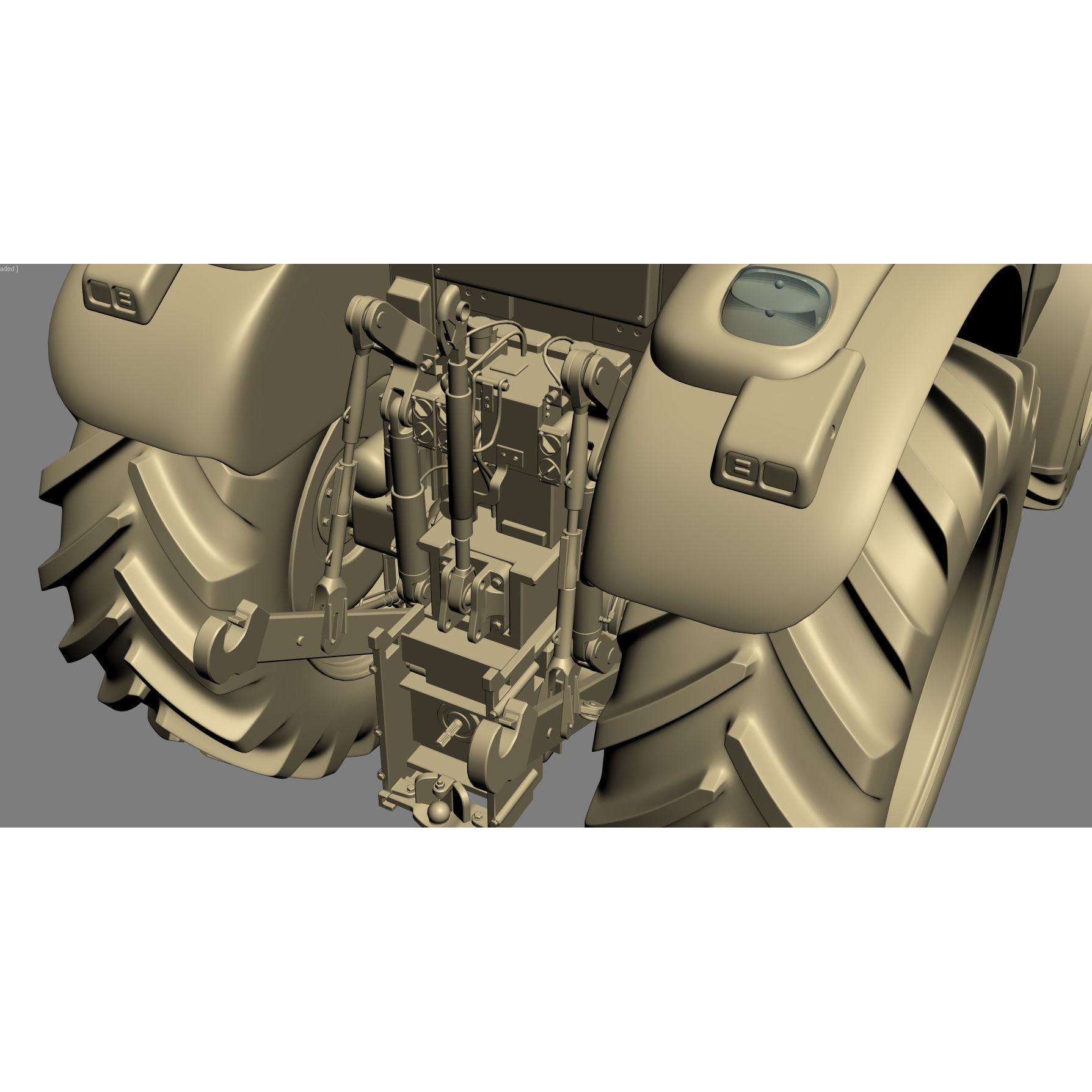 John Deere 6195M Utility Tractor with Loader - High-Poly 3D Model - View 45