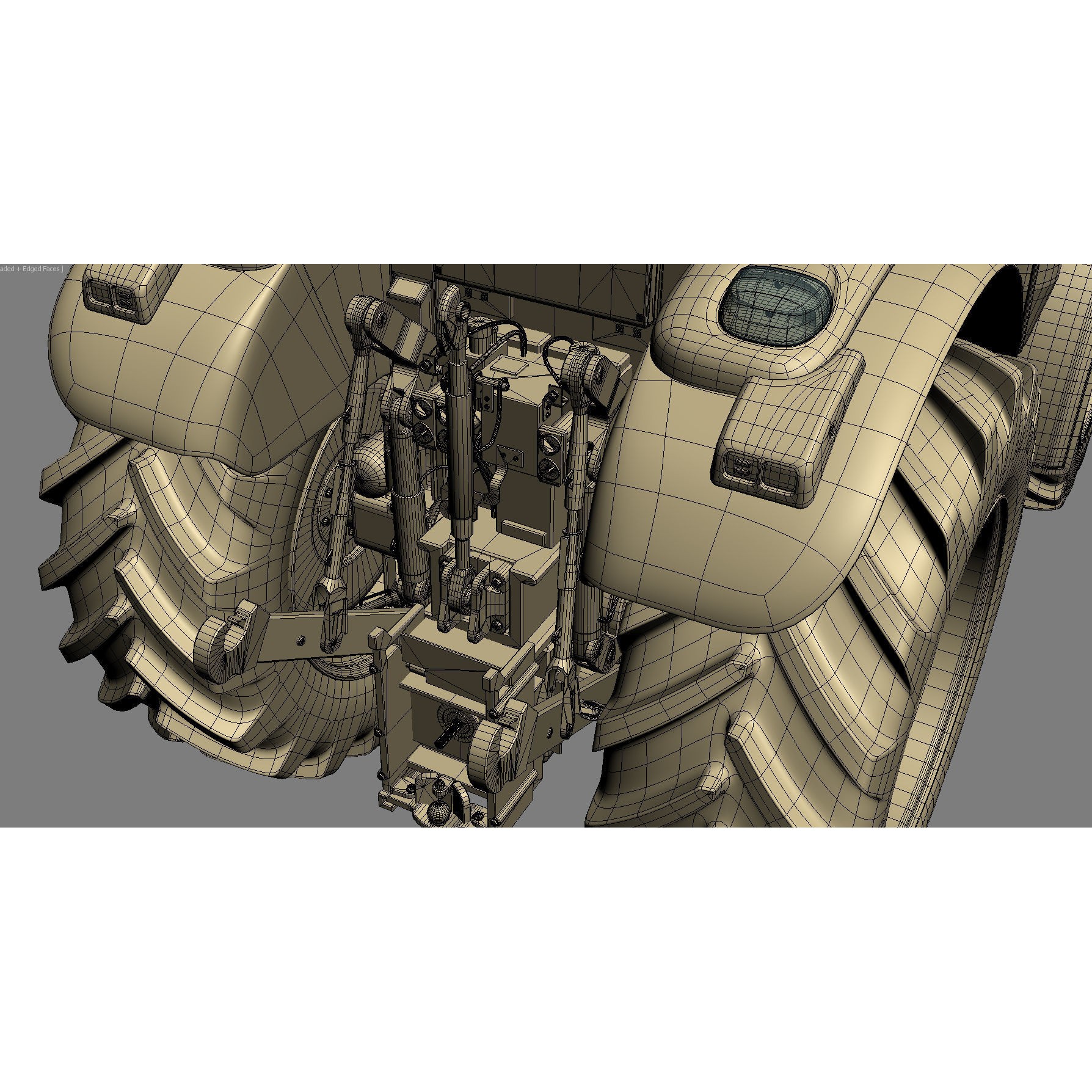 John Deere 6195M Utility Tractor with Loader - High-Poly 3D Model - View 46