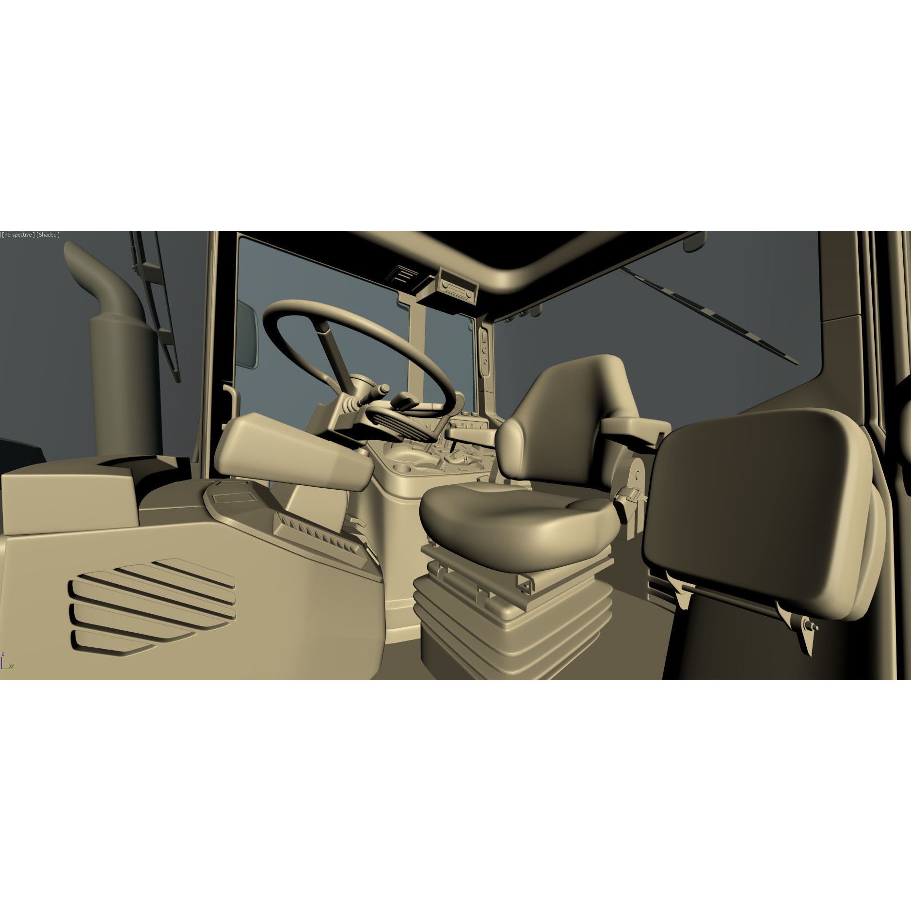 John Deere 6195M Utility Tractor with Loader - High-Poly 3D Model - View 47