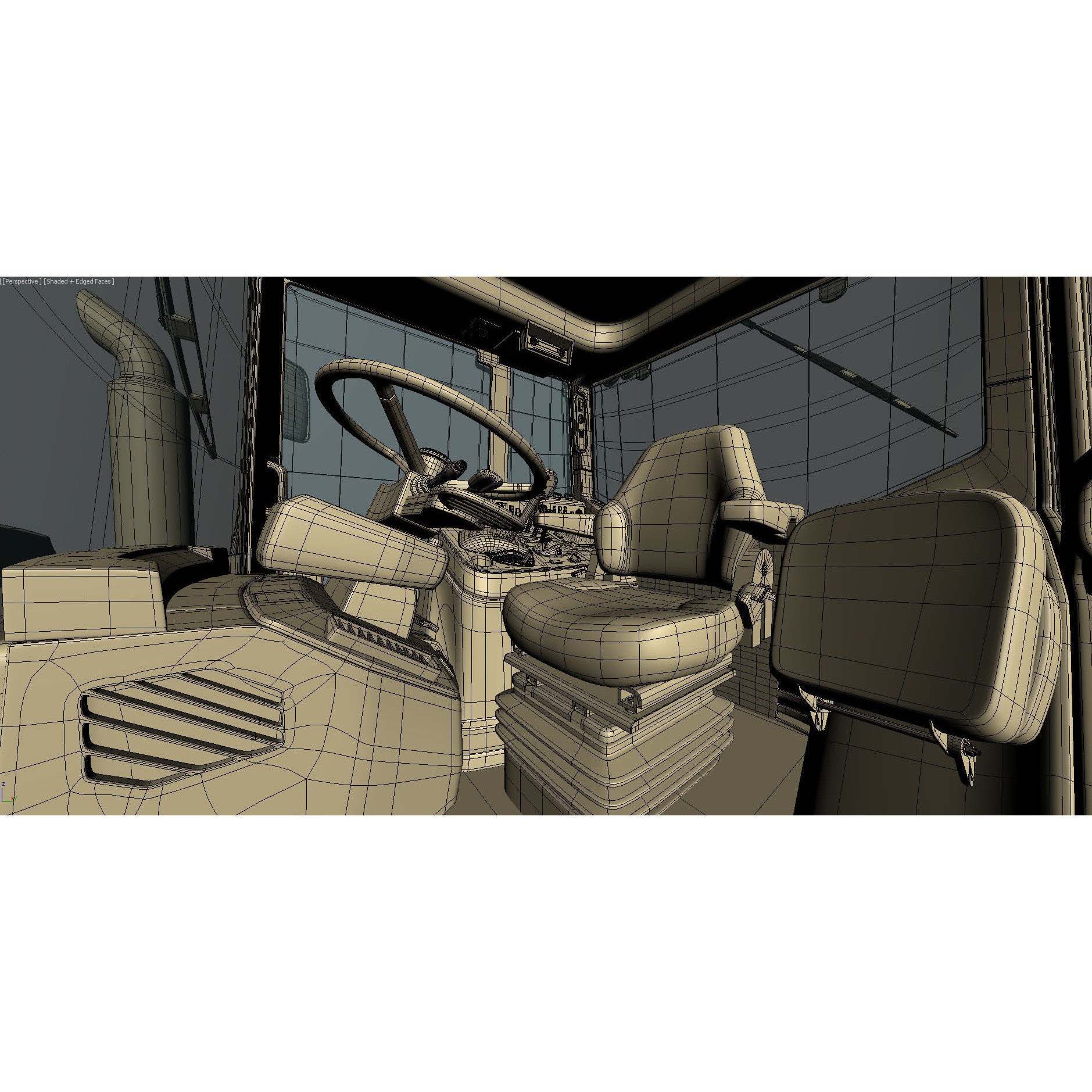 John Deere 6195M Utility Tractor with Loader - High-Poly 3D Model - View 48