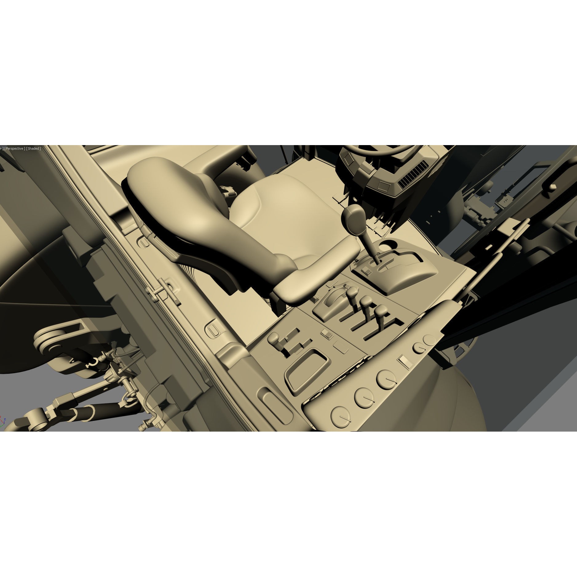 John Deere 6195M Utility Tractor with Loader - High-Poly 3D Model - View 51