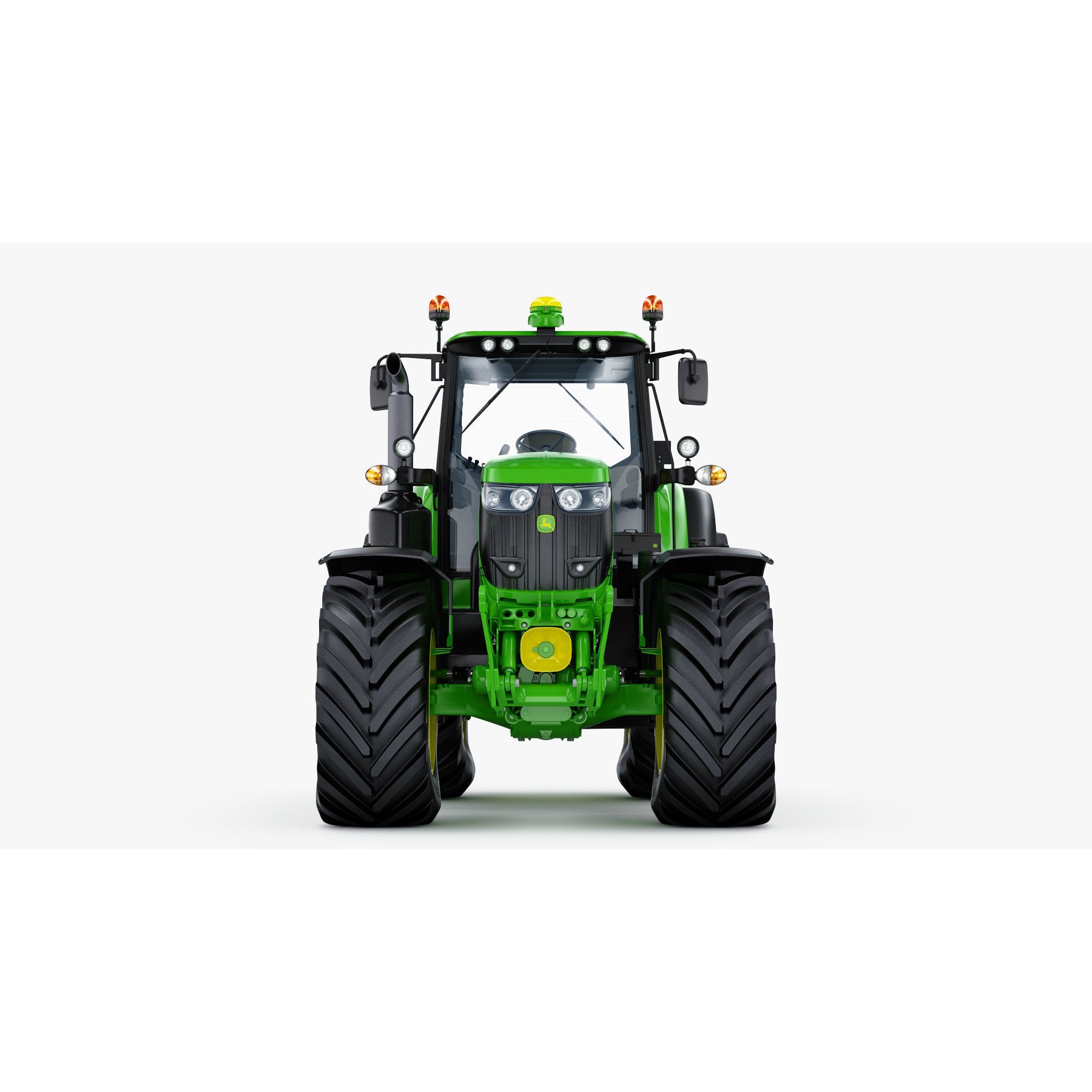 John Deere 6195M Utility Tractor with Loader - High-Poly 3D Model - View 9