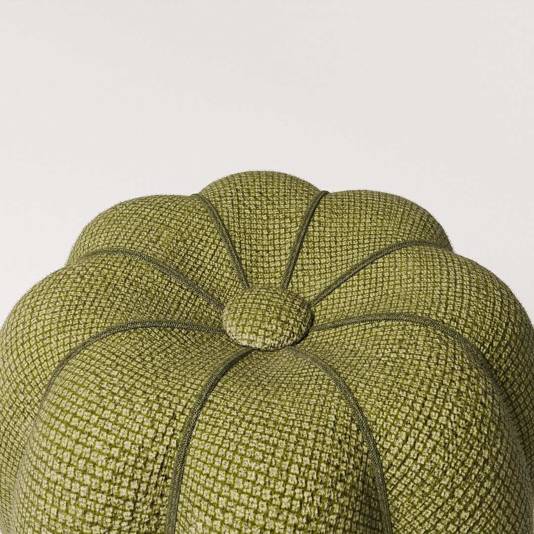 Halabala Footstool 3D Model – Vintage Art Deco Design, PBR Textures - View 3