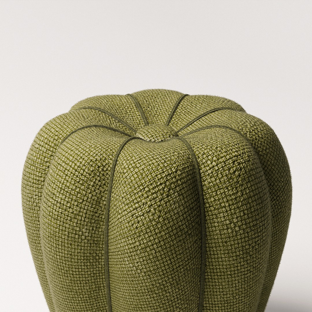 Halabala Footstool 3D Model – Vintage Art Deco Design, PBR Textures - View 6