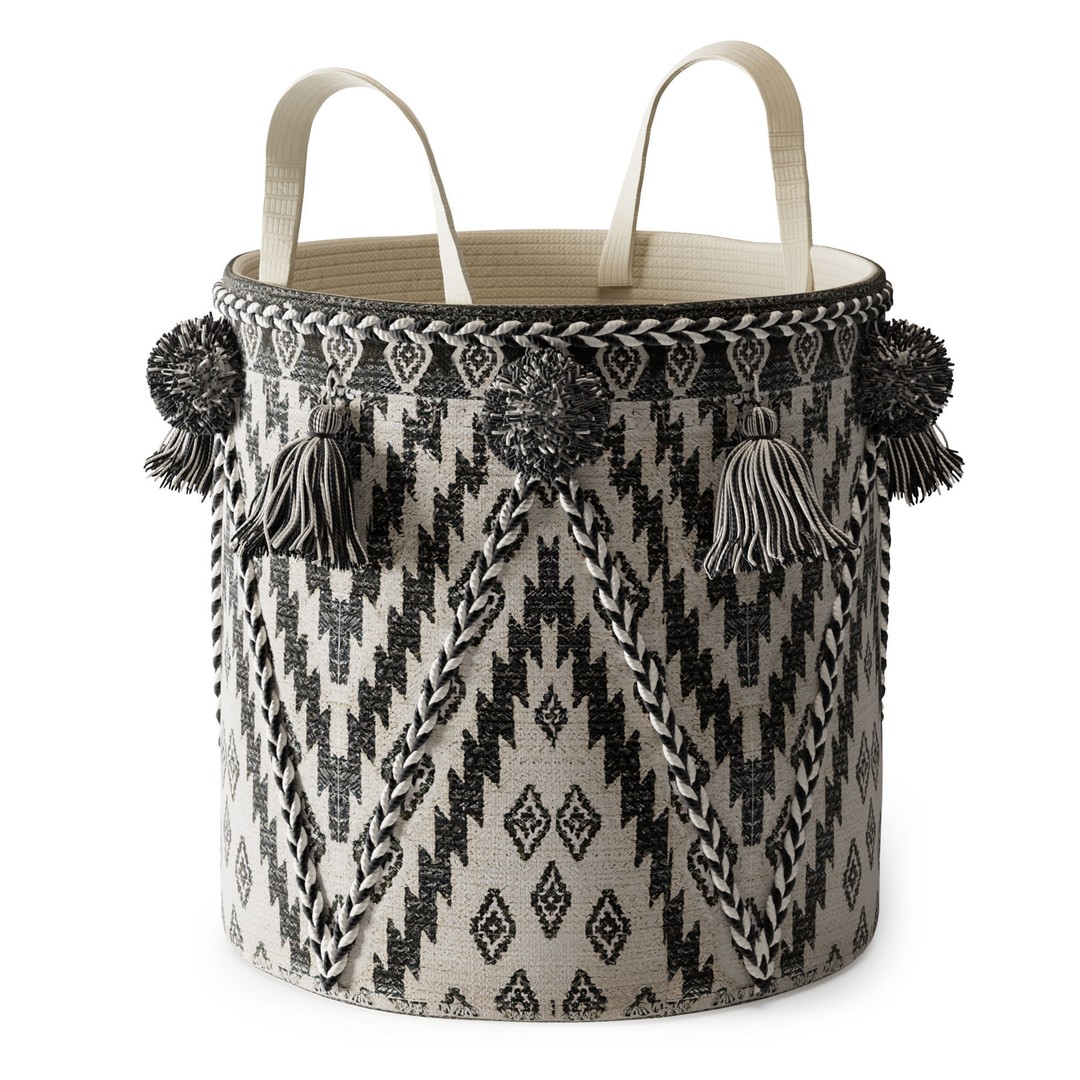 Decorative Baskets Set 3D Model – High Poly Storage Accessory, FBX - View 4