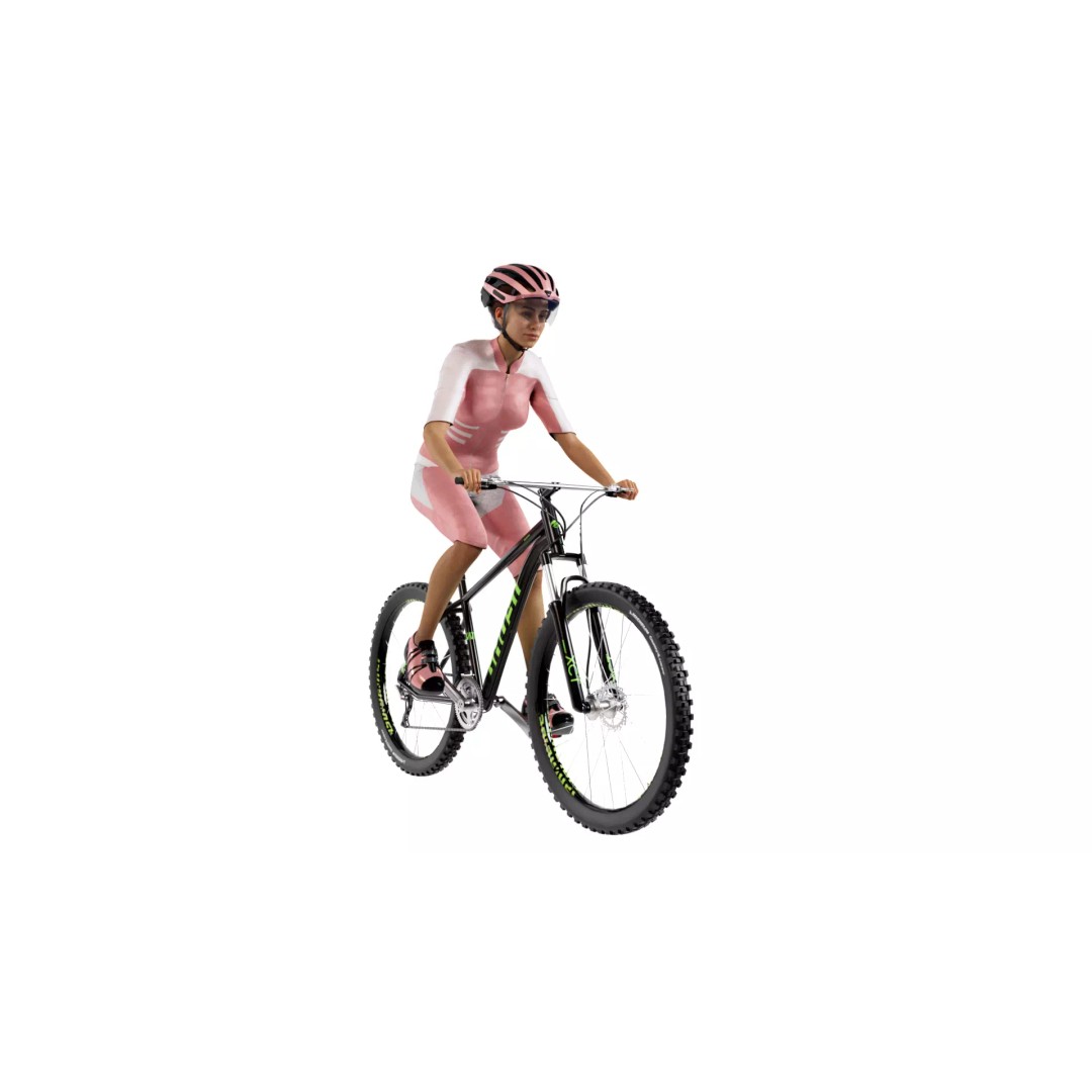 Cyclist 3D Model – Rigged Low-Poly Character for Animation - View 2