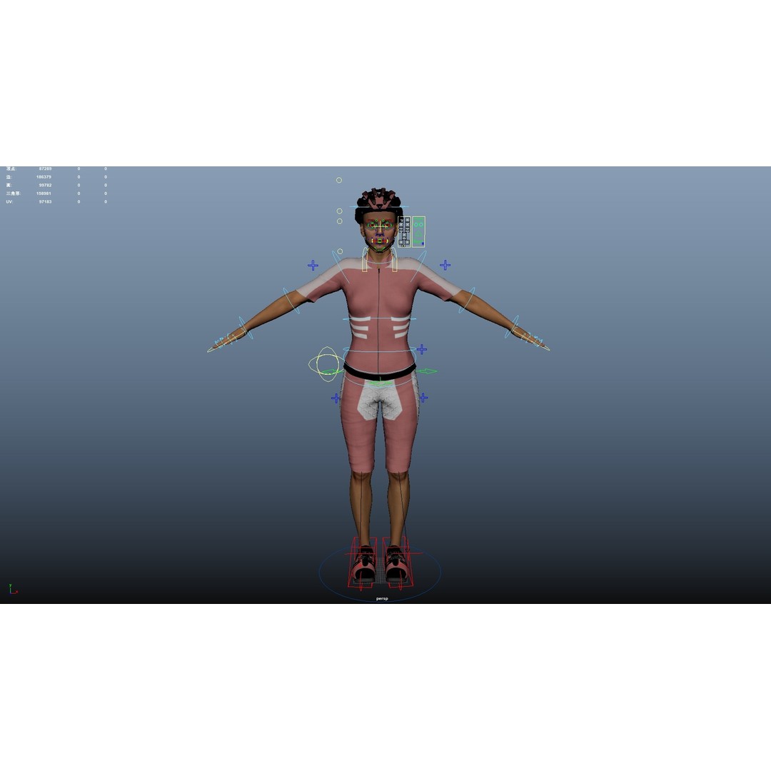 Cyclist 3D Model – Rigged Low-Poly Character for Animation - View 22