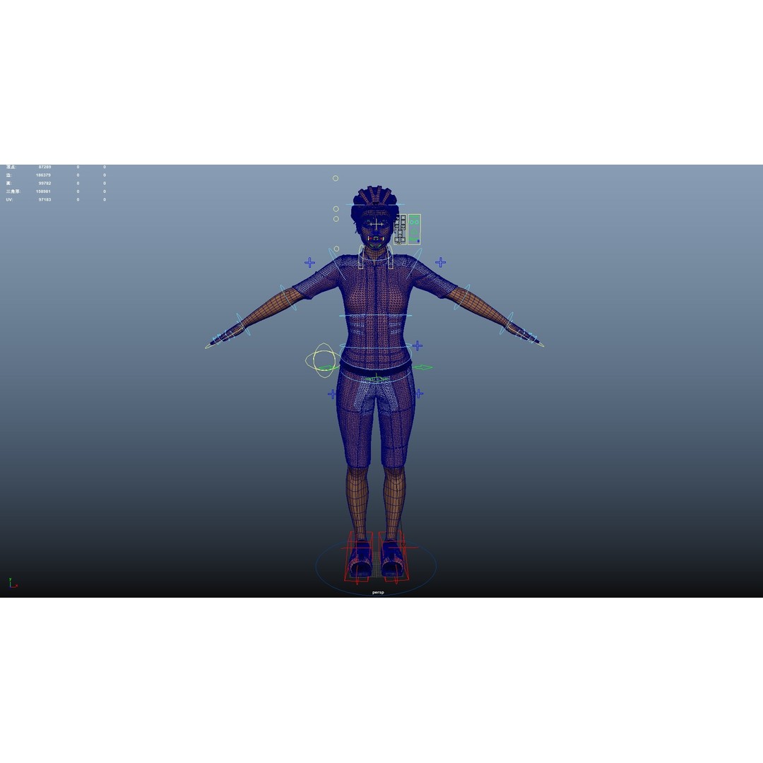 Cyclist 3D Model – Rigged Low-Poly Character for Animation - View 23