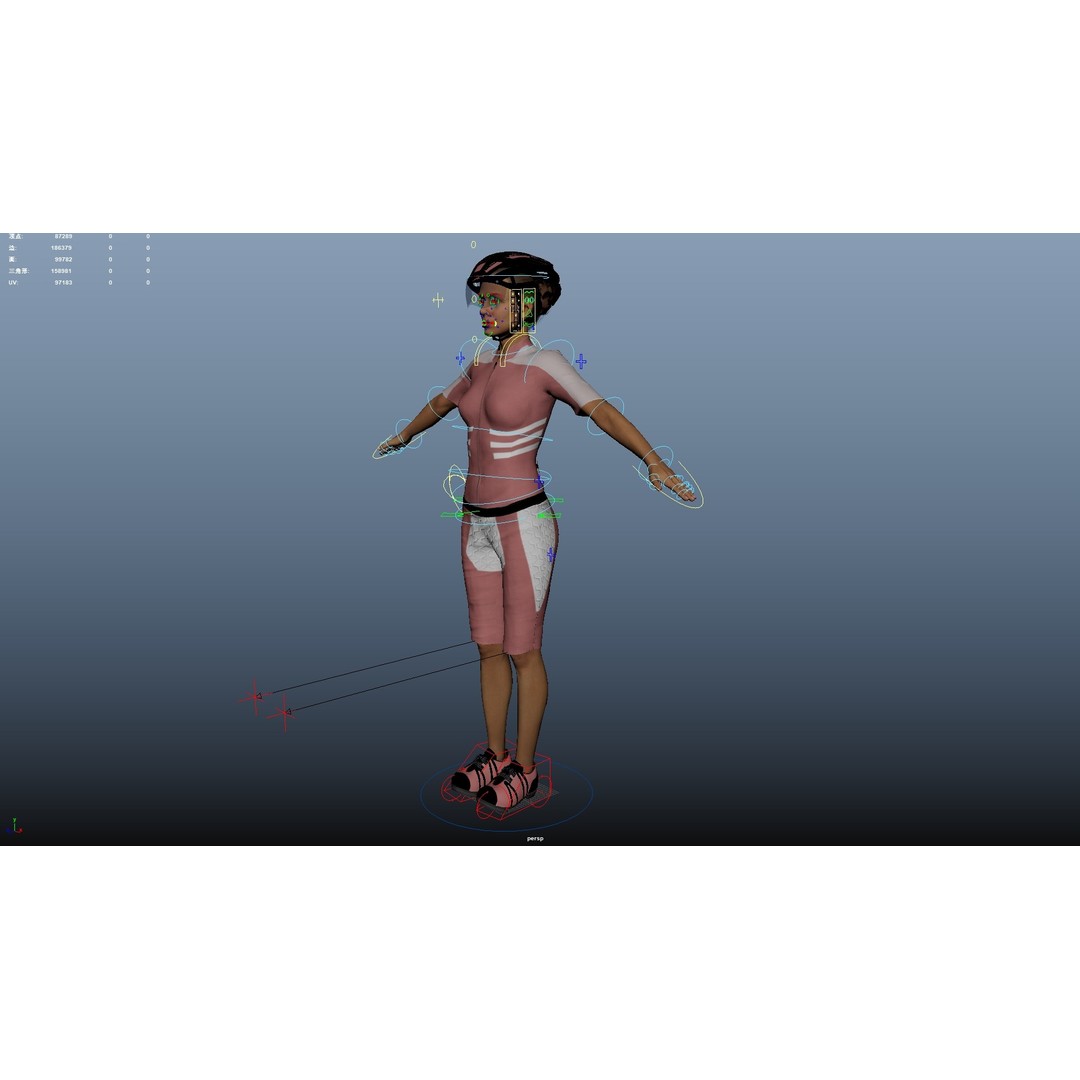 Cyclist 3D Model – Rigged Low-Poly Character for Animation - View 24