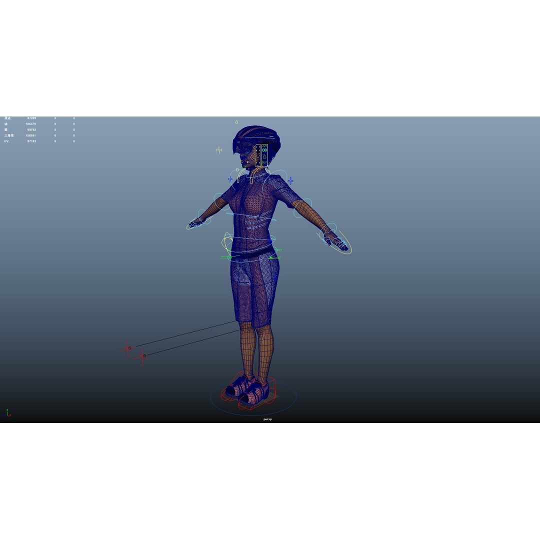 Cyclist 3D Model – Rigged Low-Poly Character for Animation - View 25