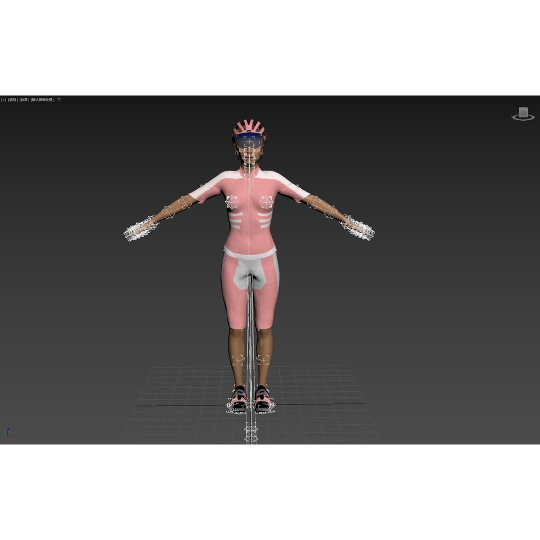 Cyclist 3D Model – Rigged Low-Poly Character for Animation - View 30