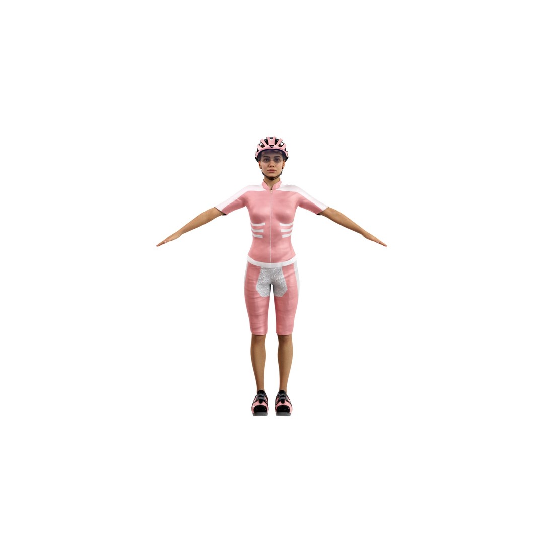 Cyclist 3D Model – Rigged Low-Poly Character for Animation - View 4