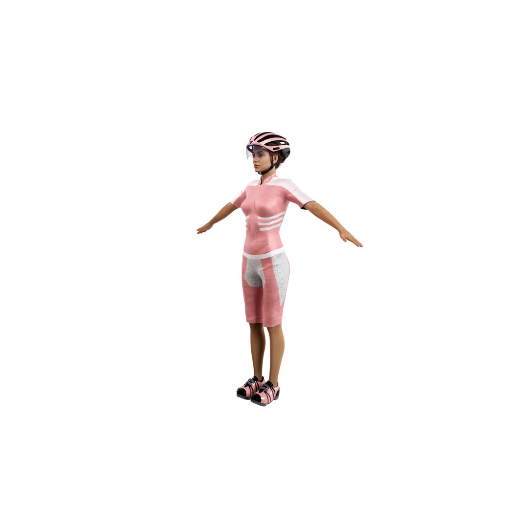 Cyclist 3D Model – Rigged Low-Poly Character for Animation - View 5