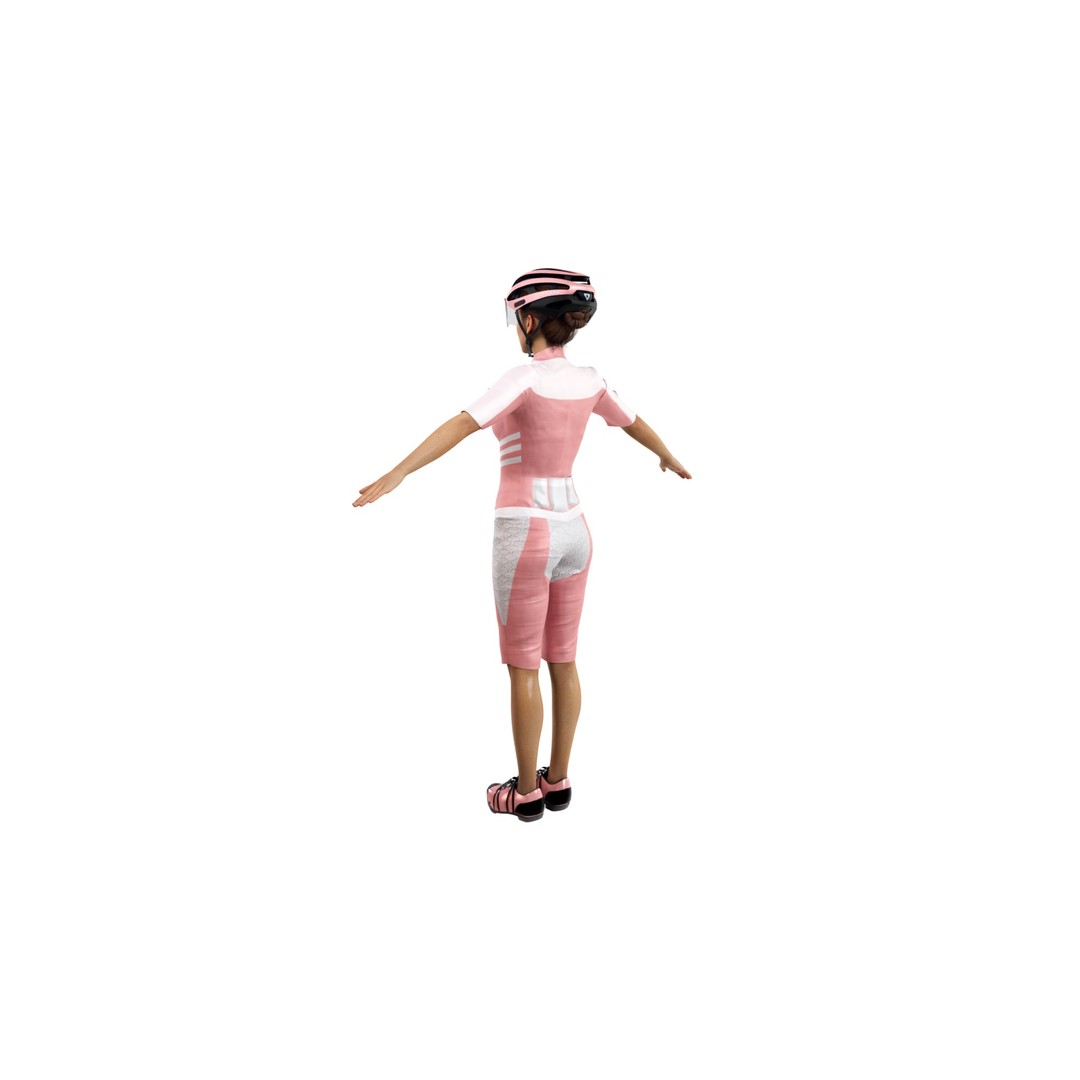 Cyclist 3D Model – Rigged Low-Poly Character for Animation - View 7