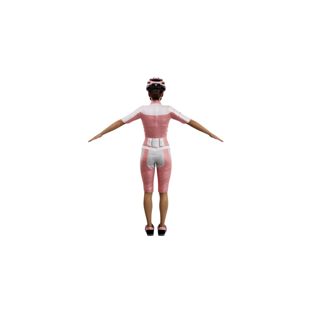 Cyclist 3D Model – Rigged Low-Poly Character for Animation - View 8