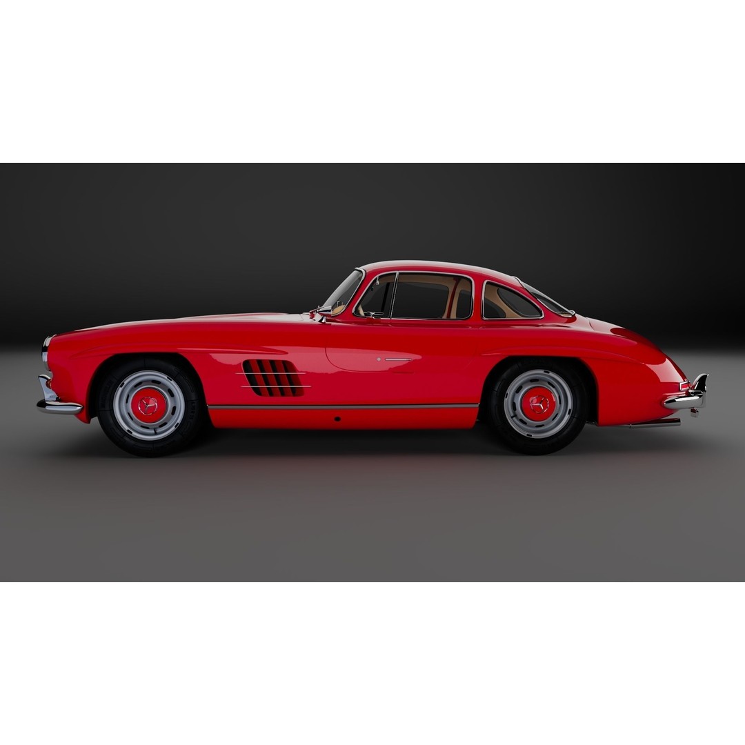 Mercedes-Benz 300 SL 3D Model – High Poly Car Asset, FBX & OBJ - View 10