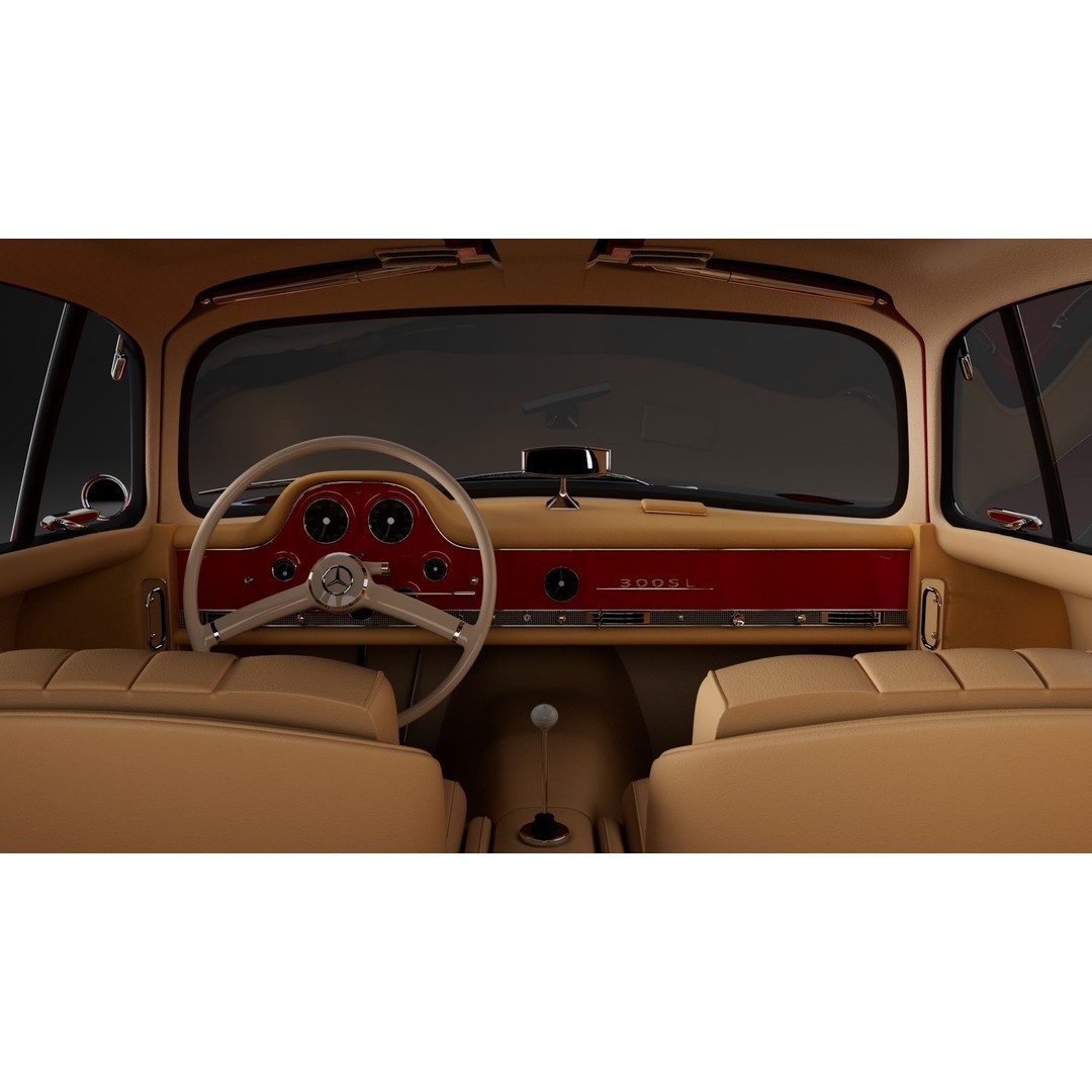 Mercedes-Benz 300 SL 3D Model – High Poly Car Asset, FBX & OBJ - View 11