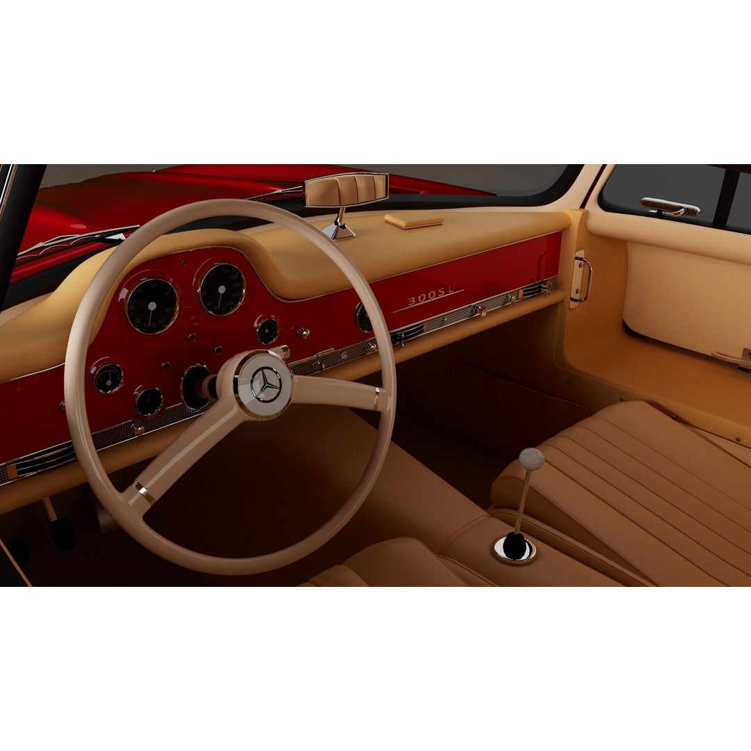 Mercedes-Benz 300 SL 3D Model – High Poly Car Asset, FBX & OBJ - View 12