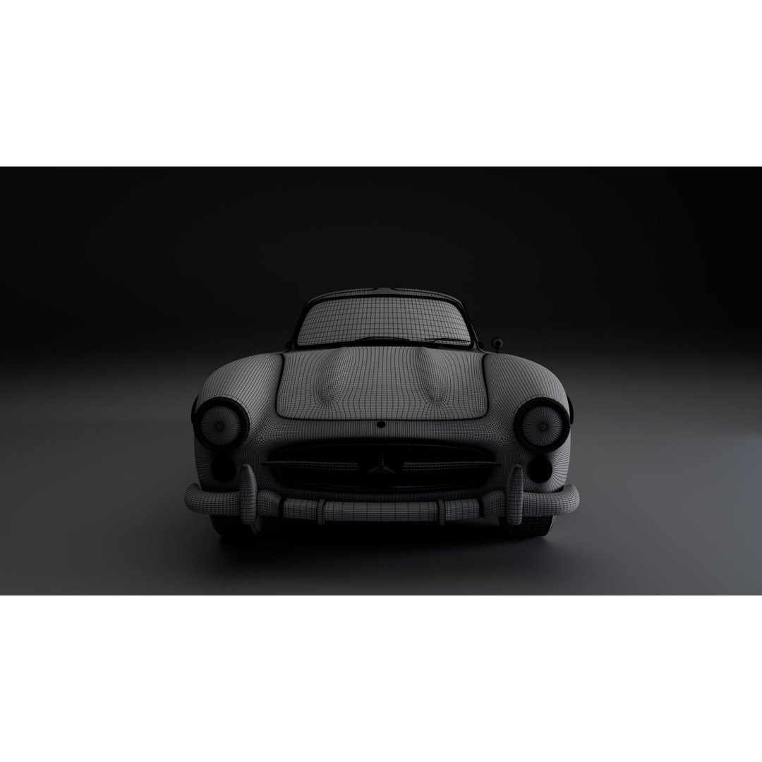 Mercedes-Benz 300 SL 3D Model – High Poly Car Asset, FBX & OBJ - View 15