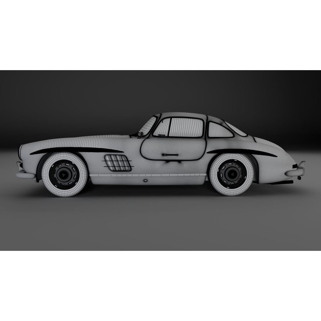 Mercedes-Benz 300 SL 3D Model – High Poly Car Asset, FBX & OBJ - View 16