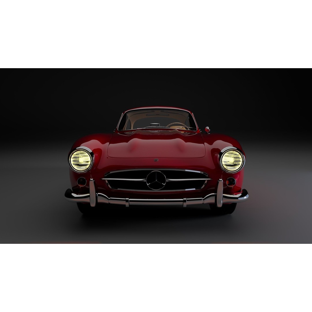 Mercedes-Benz 300 SL 3D Model – High Poly Car Asset, FBX & OBJ - View 4
