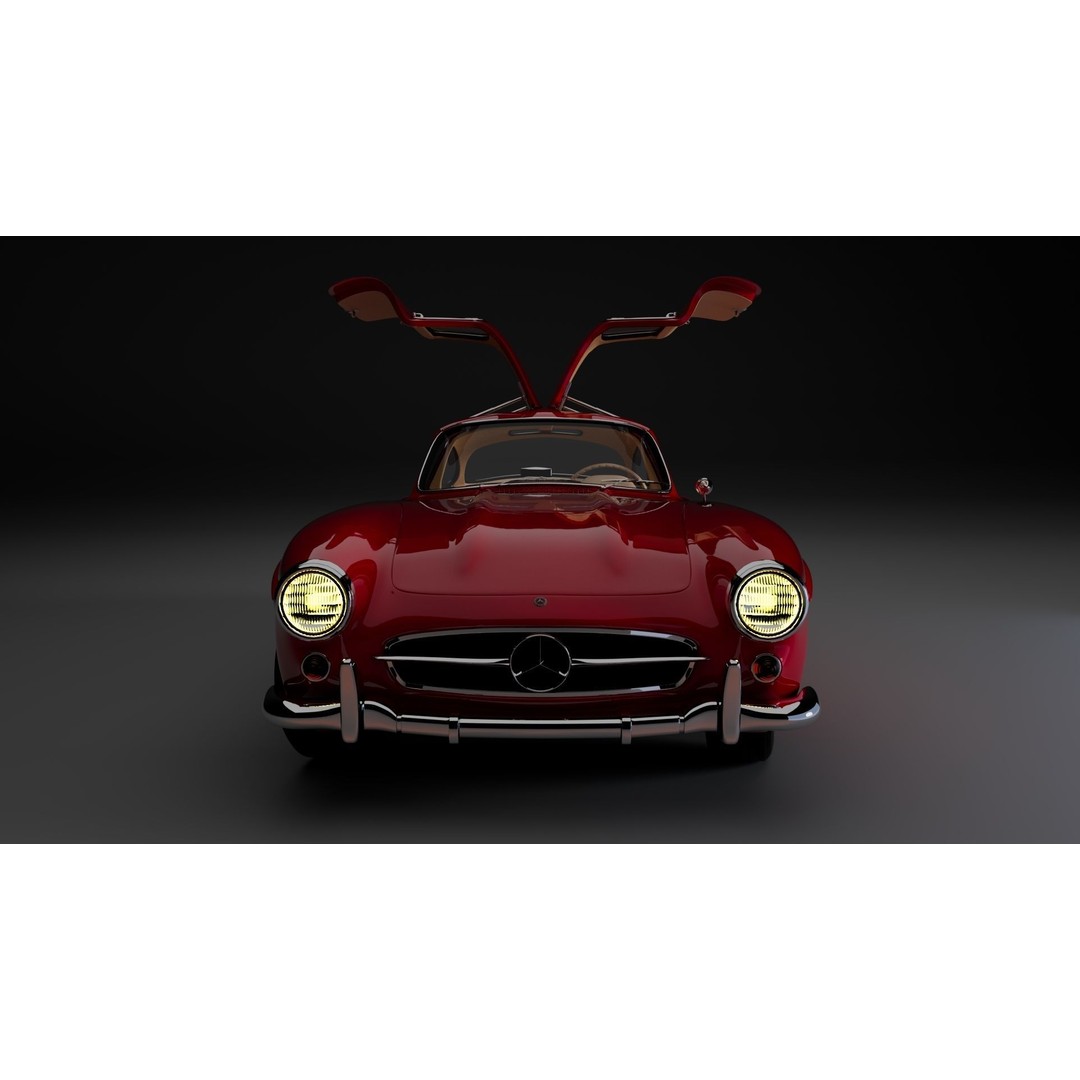 Mercedes-Benz 300 SL 3D Model – High Poly Car Asset, FBX & OBJ - View 5