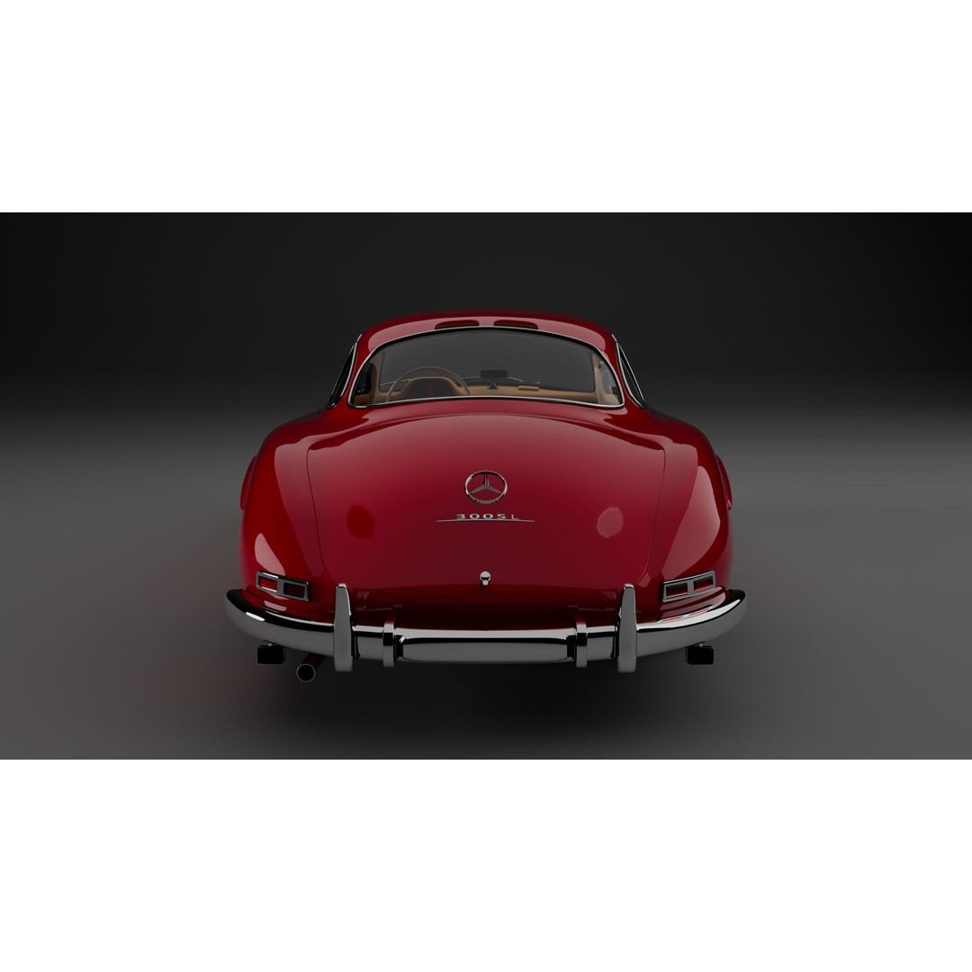 Mercedes-Benz 300 SL 3D Model – High Poly Car Asset, FBX & OBJ - View 6