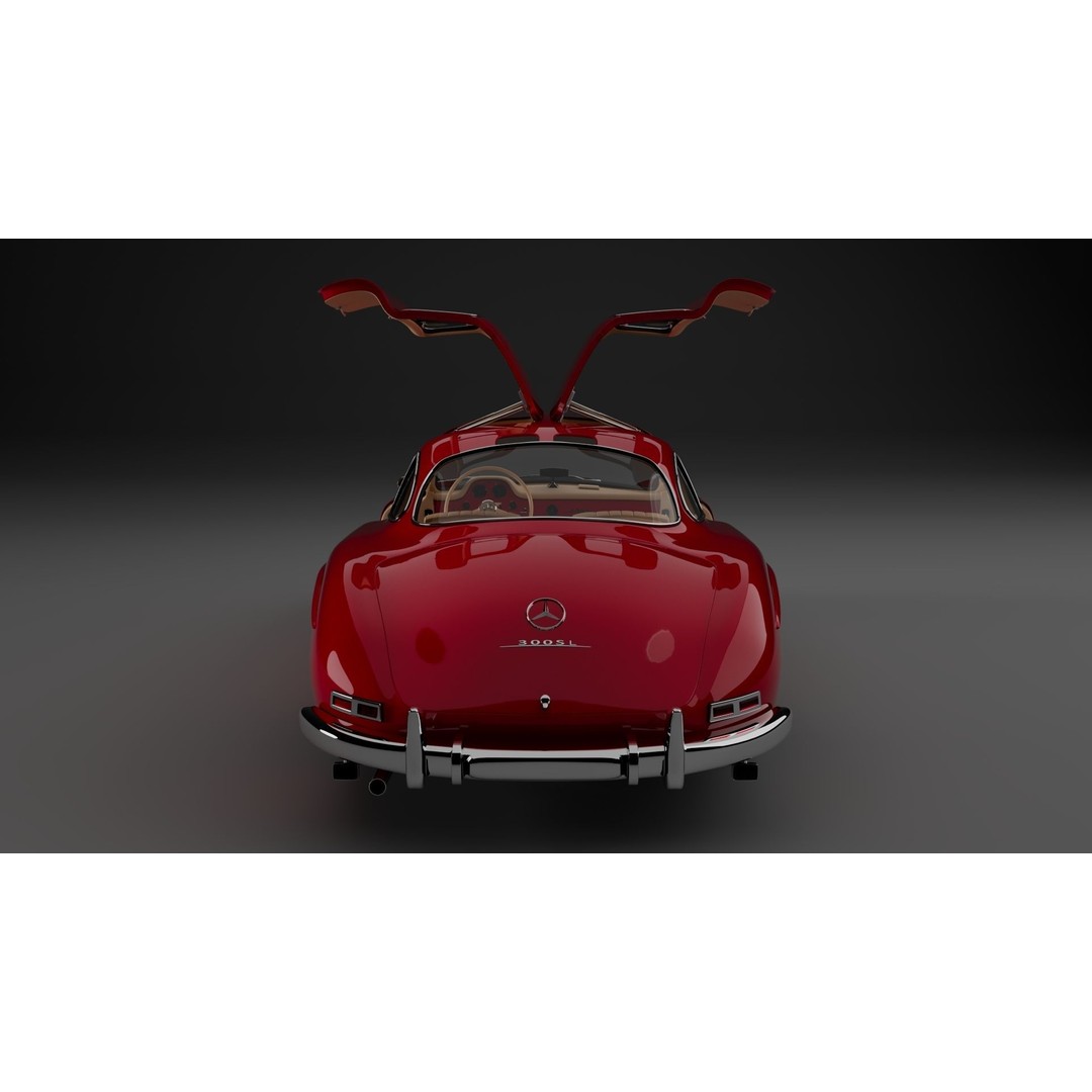 Mercedes-Benz 300 SL 3D Model – High Poly Car Asset, FBX & OBJ - View 7