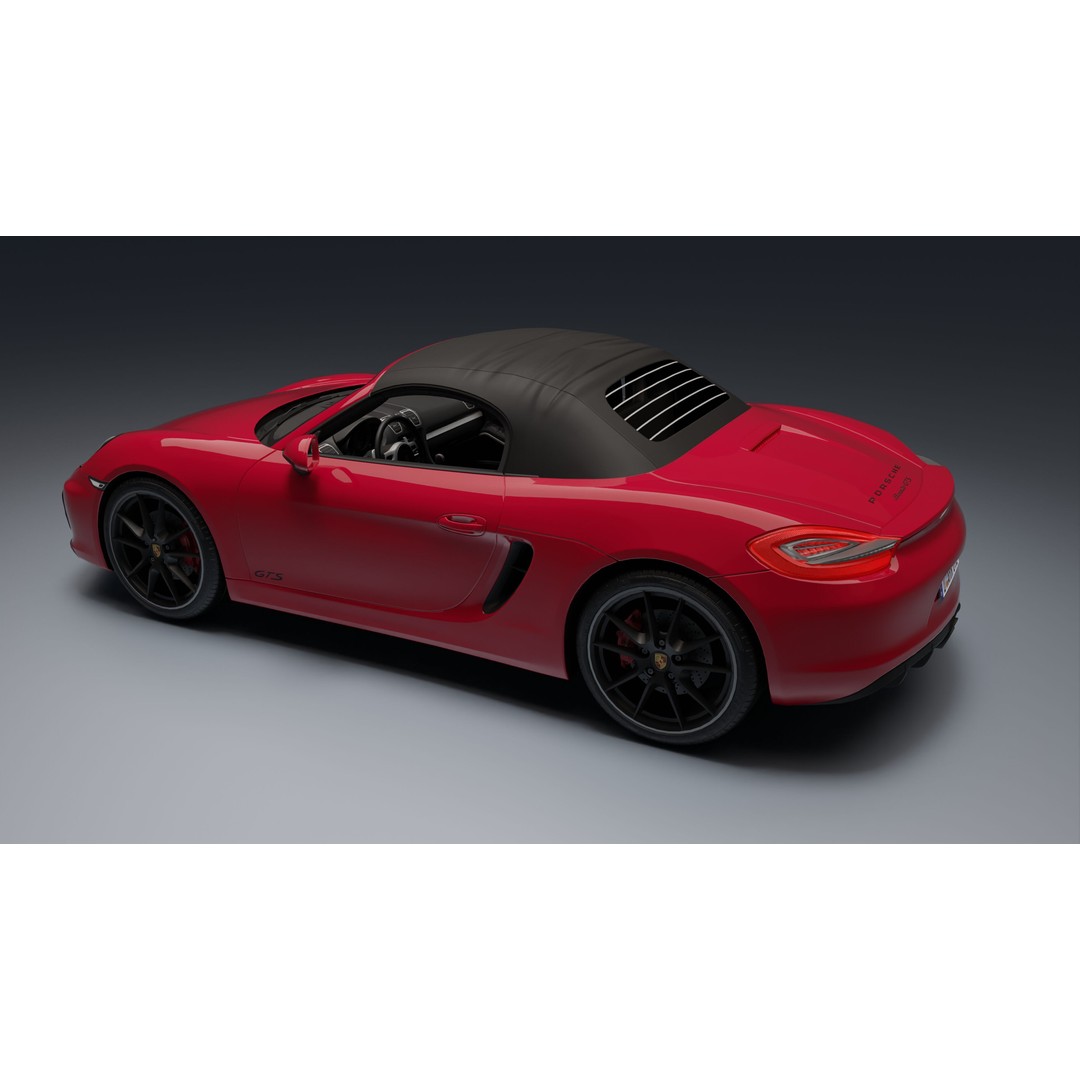 Porsche 718 Boxster GTS 3D Model – Low Poly Convertible Asset, FBX - View 10