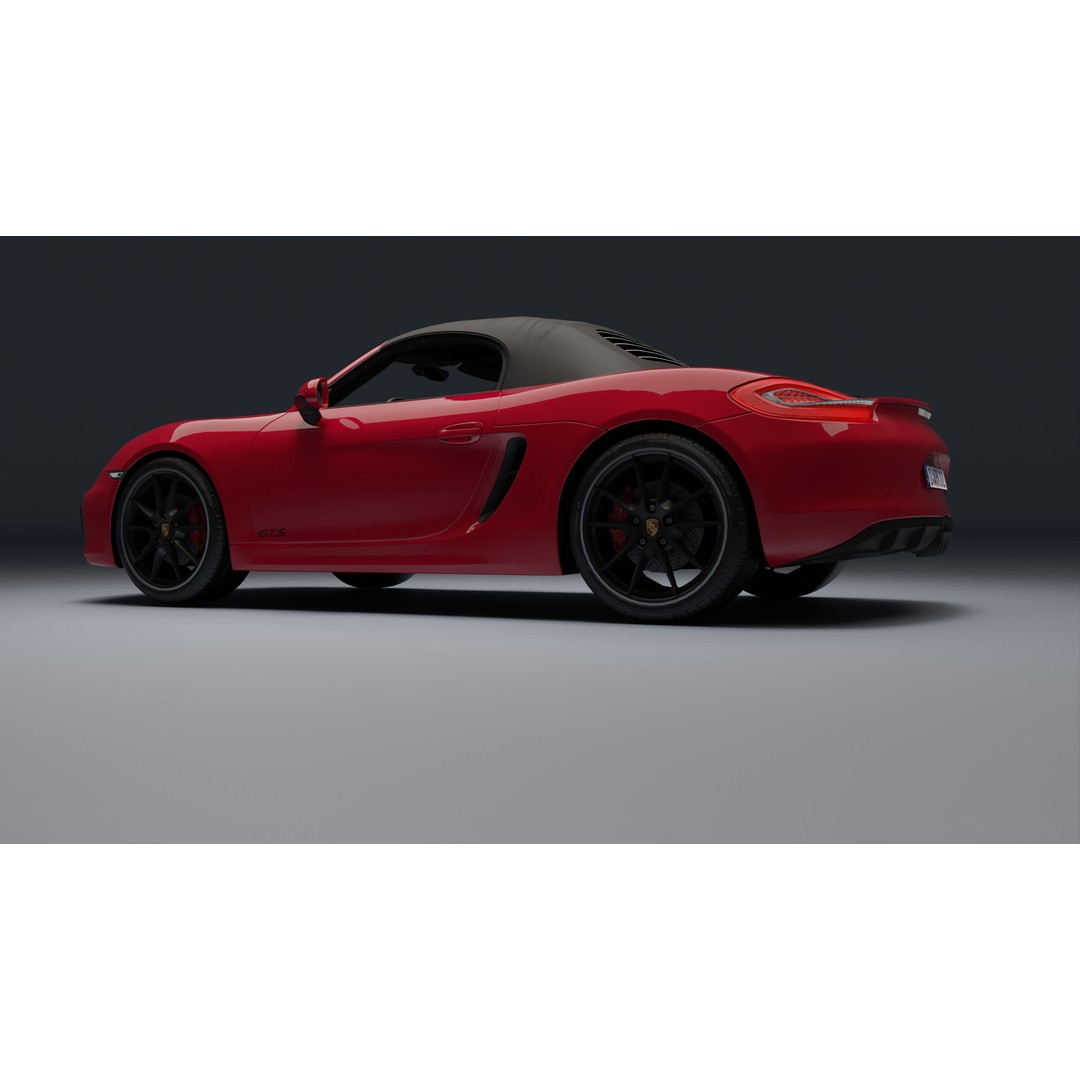 Porsche 718 Boxster GTS 3D Model – Low Poly Convertible Asset, FBX - View 11