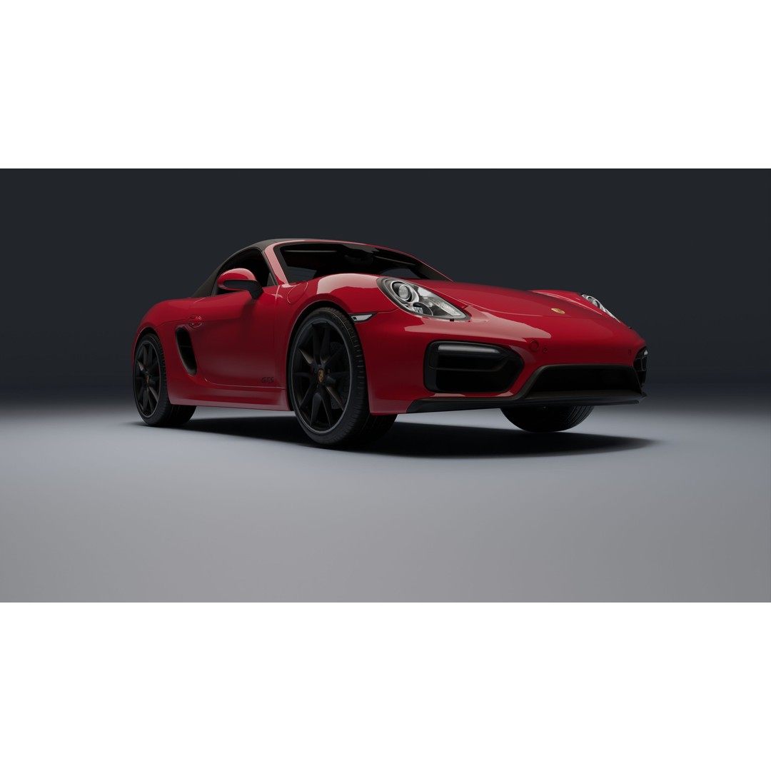 Porsche 718 Boxster GTS 3D Model – Low Poly Convertible Asset, FBX - View 12