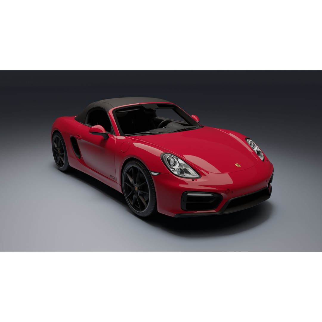 Porsche 718 Boxster GTS 3D Model – Low Poly Convertible Asset, FBX - View 13