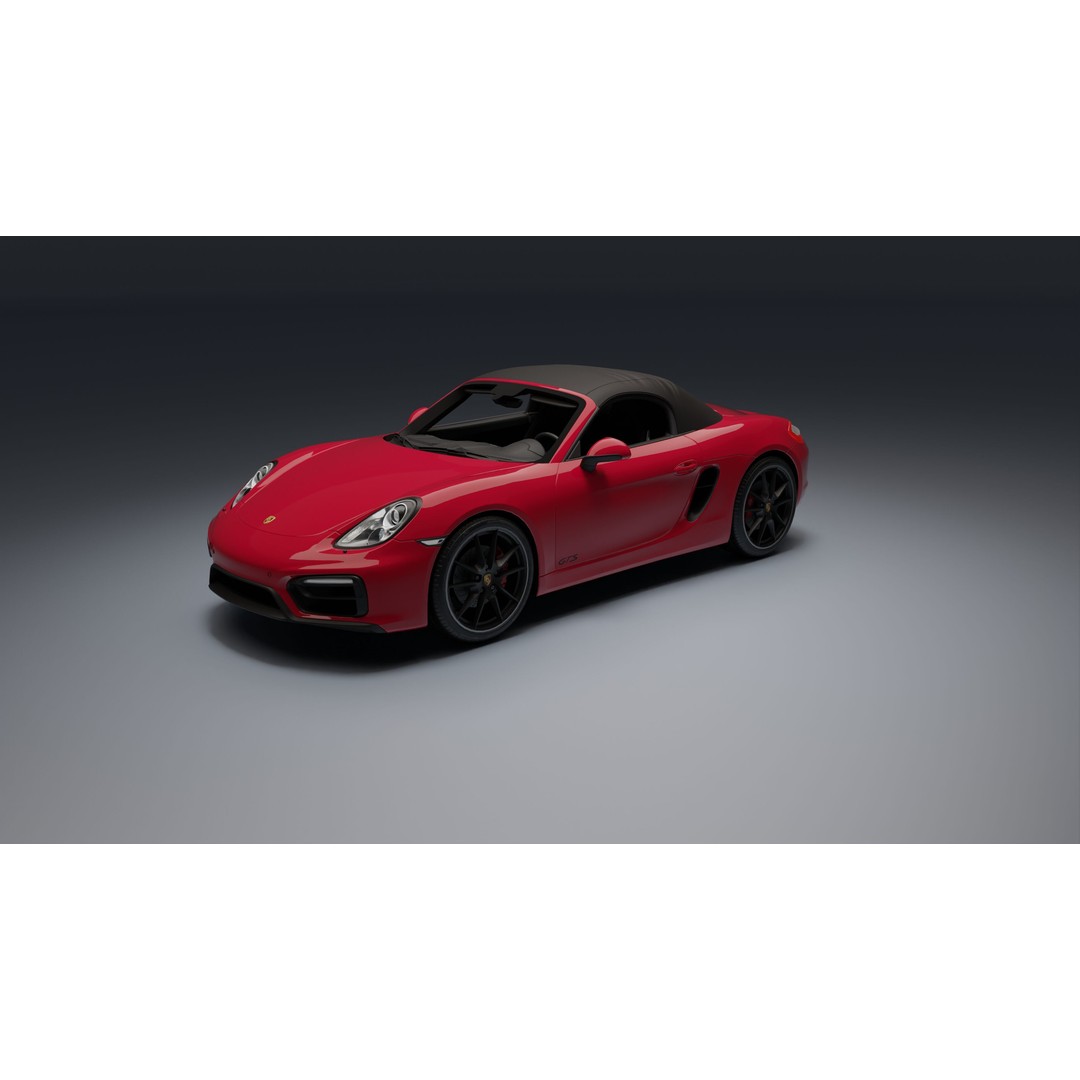 Porsche 718 Boxster GTS 3D Model – Low Poly Convertible Asset, FBX - View 14