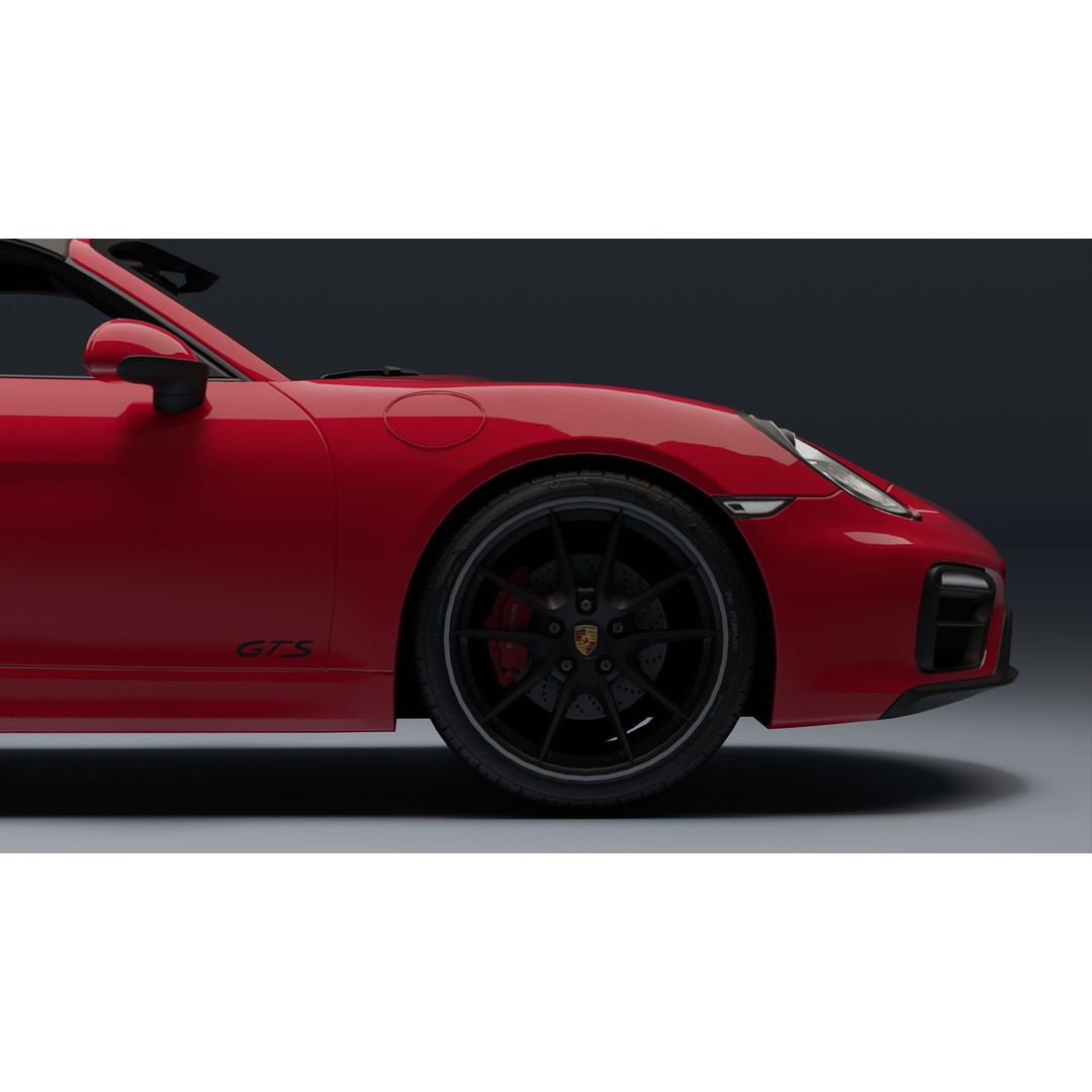Porsche 718 Boxster GTS 3D Model – Low Poly Convertible Asset, FBX - View 15