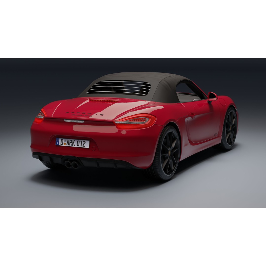 Porsche 718 Boxster GTS 3D Model – Low Poly Convertible Asset, FBX - View 18