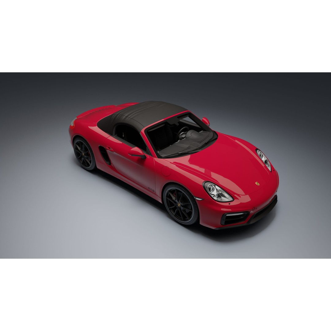 Porsche 718 Boxster GTS 3D Model – Low Poly Convertible Asset, FBX - View 19