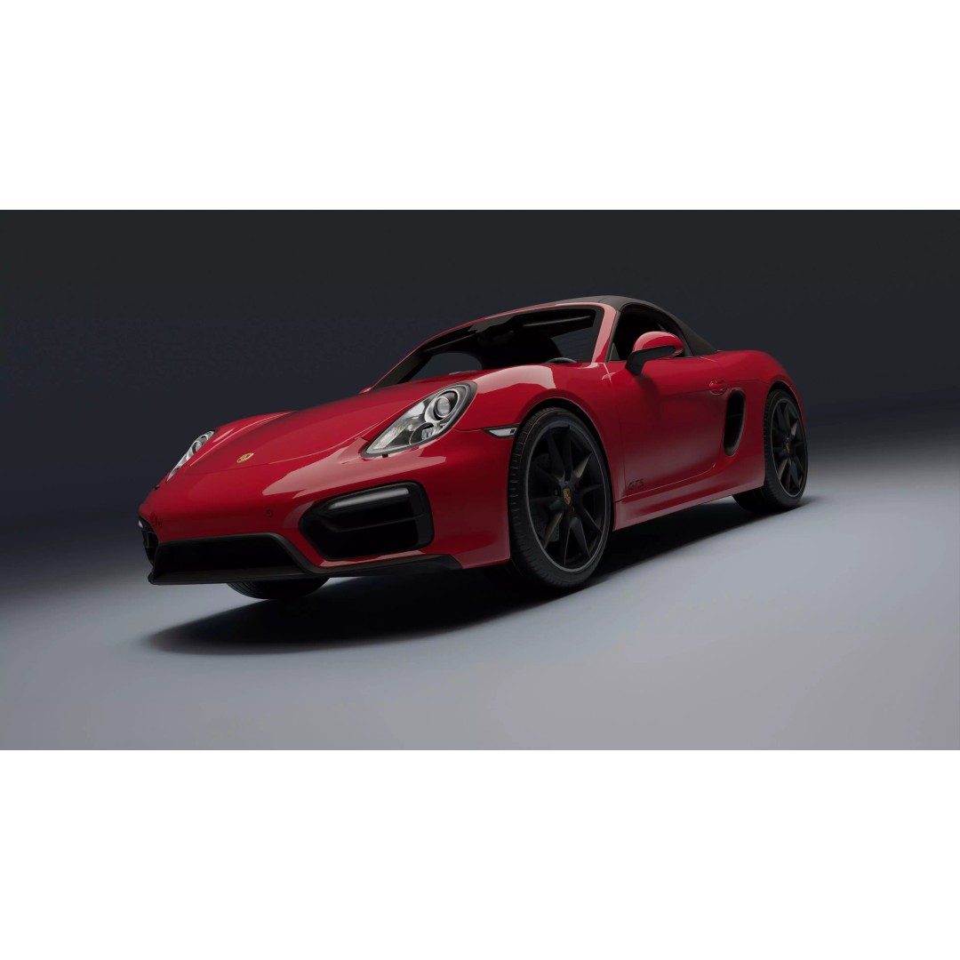 Porsche 718 Boxster GTS 3D Model – Low Poly Convertible Asset, FBX - View 2