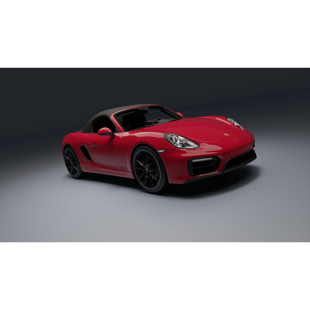 Porsche 718 Boxster GTS 3D Model – Low Poly Convertible Asset, FBX - View 21