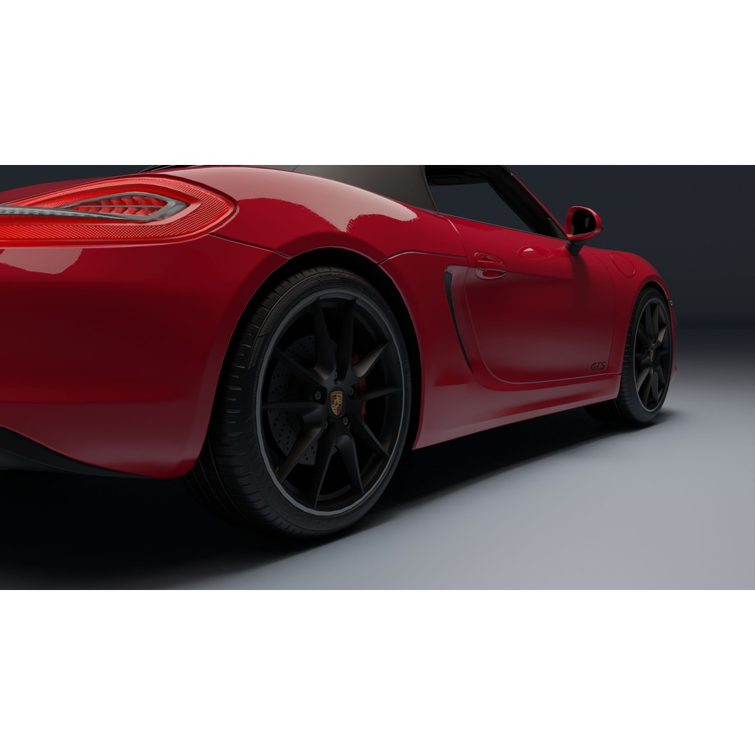 Porsche 718 Boxster GTS 3D Model – Low Poly Convertible Asset, FBX - View 22