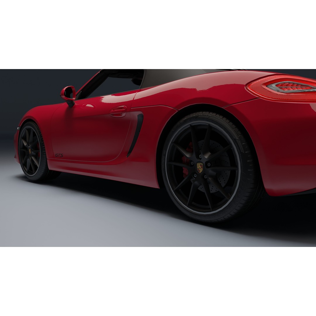 Porsche 718 Boxster GTS 3D Model – Low Poly Convertible Asset, FBX - View 26