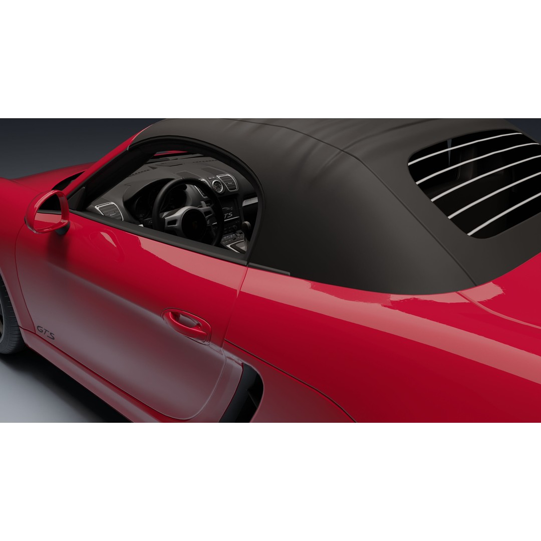 Porsche 718 Boxster GTS 3D Model – Low Poly Convertible Asset, FBX - View 27